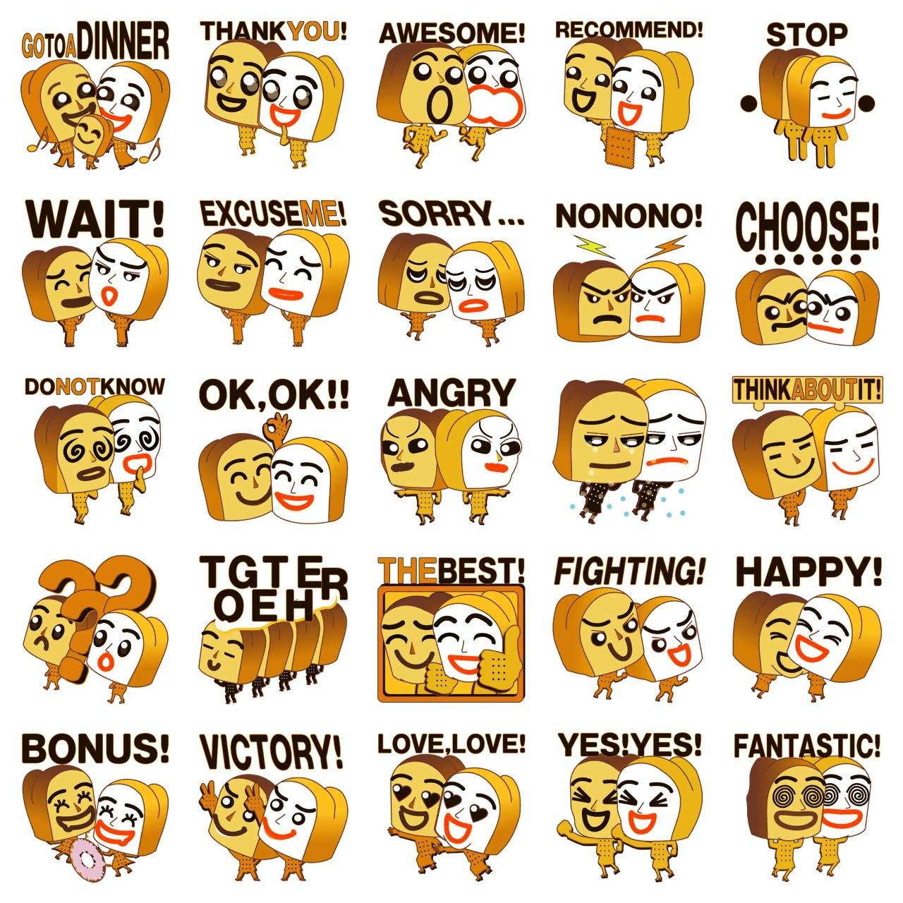 BREAD&BREAD Animation/Cartoon sticker pack for Whatsapp, Telegram, Signal, and others chatting and message apps