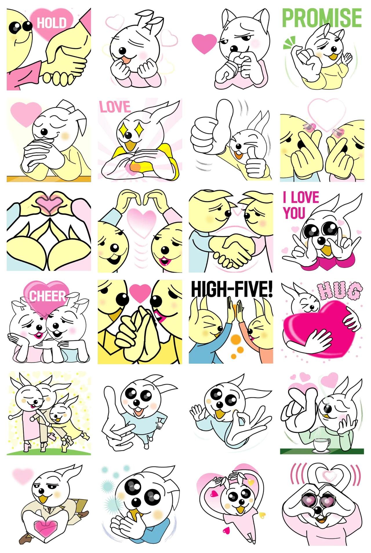 HEARTTHROB RABBIT Animation/Cartoon,Animals sticker pack for Whatsapp, Telegram, Signal, and others chatting and message apps