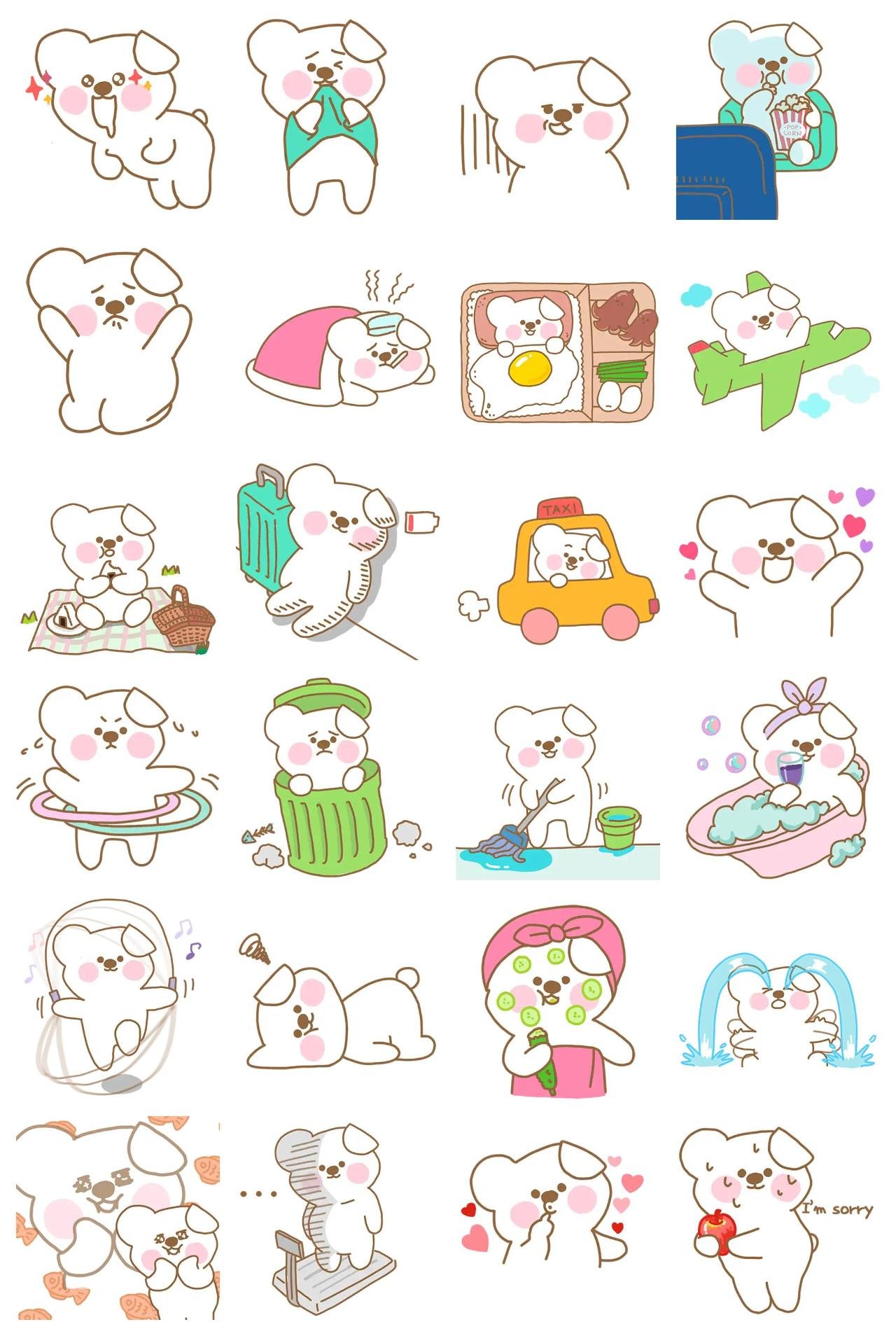 cute white bear, GOMGOMI Animals,Gag sticker pack for Whatsapp, Telegram, Signal, and others chatting and message apps