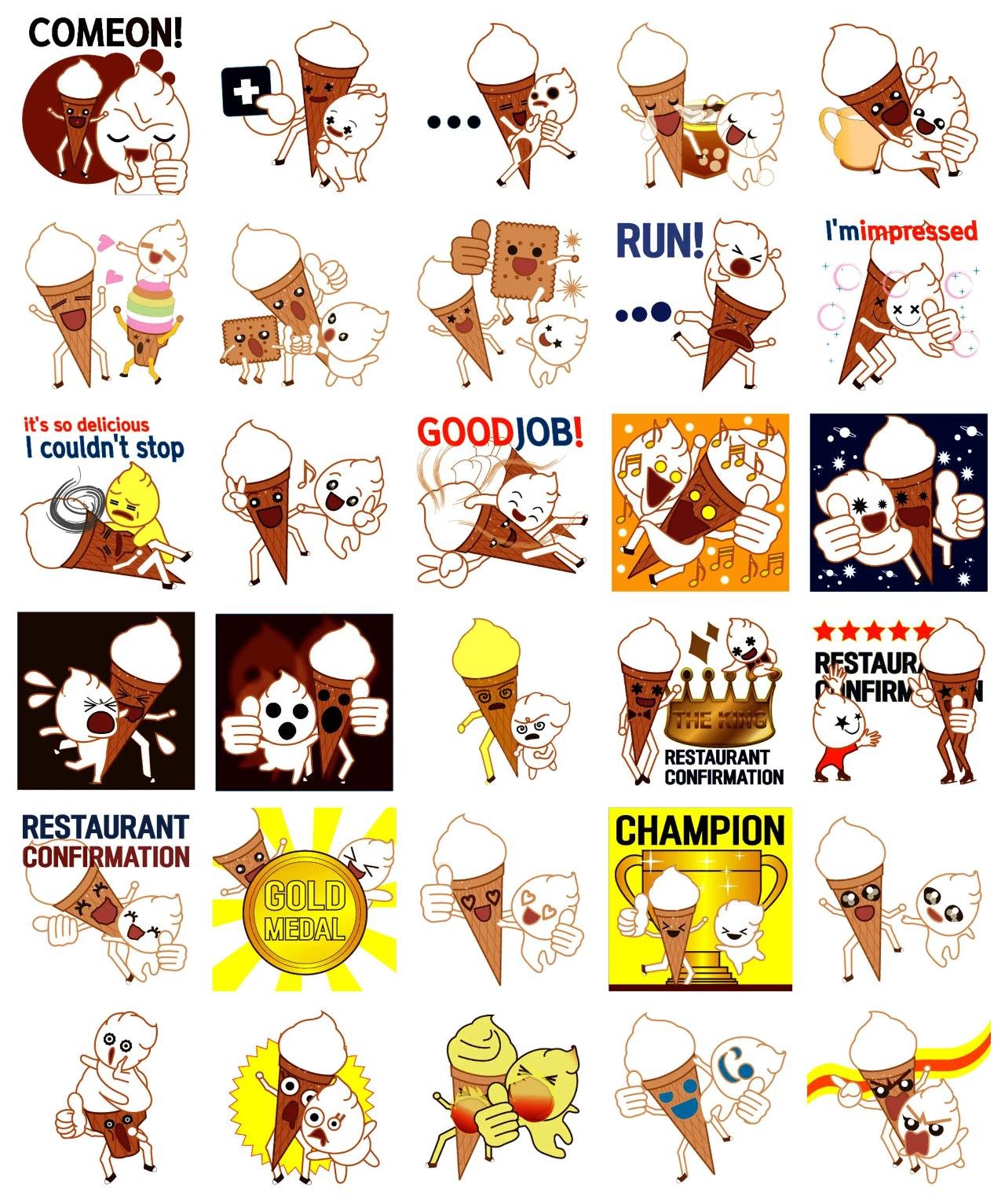 CON&CREAM'S JOURNEY TO GOURMET Animation/Cartoon,Food/Drink sticker pack for Whatsapp, Telegram, Signal, and others chatting and message apps