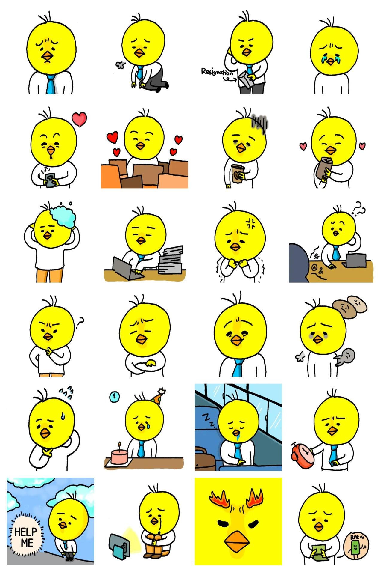 a young chick(English ver) Animals sticker pack for Whatsapp, Telegram, Signal, and others chatting and message apps