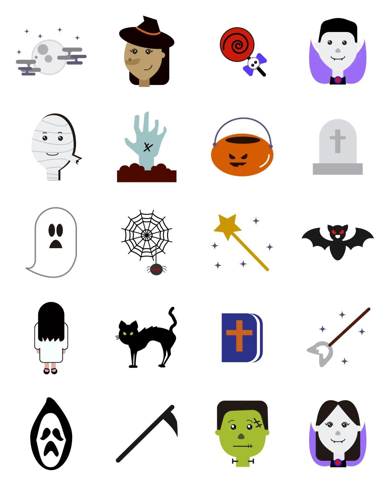 Halloween party Animation/Cartoon,Halloween sticker pack for Whatsapp, Telegram, Signal, and others chatting and message apps