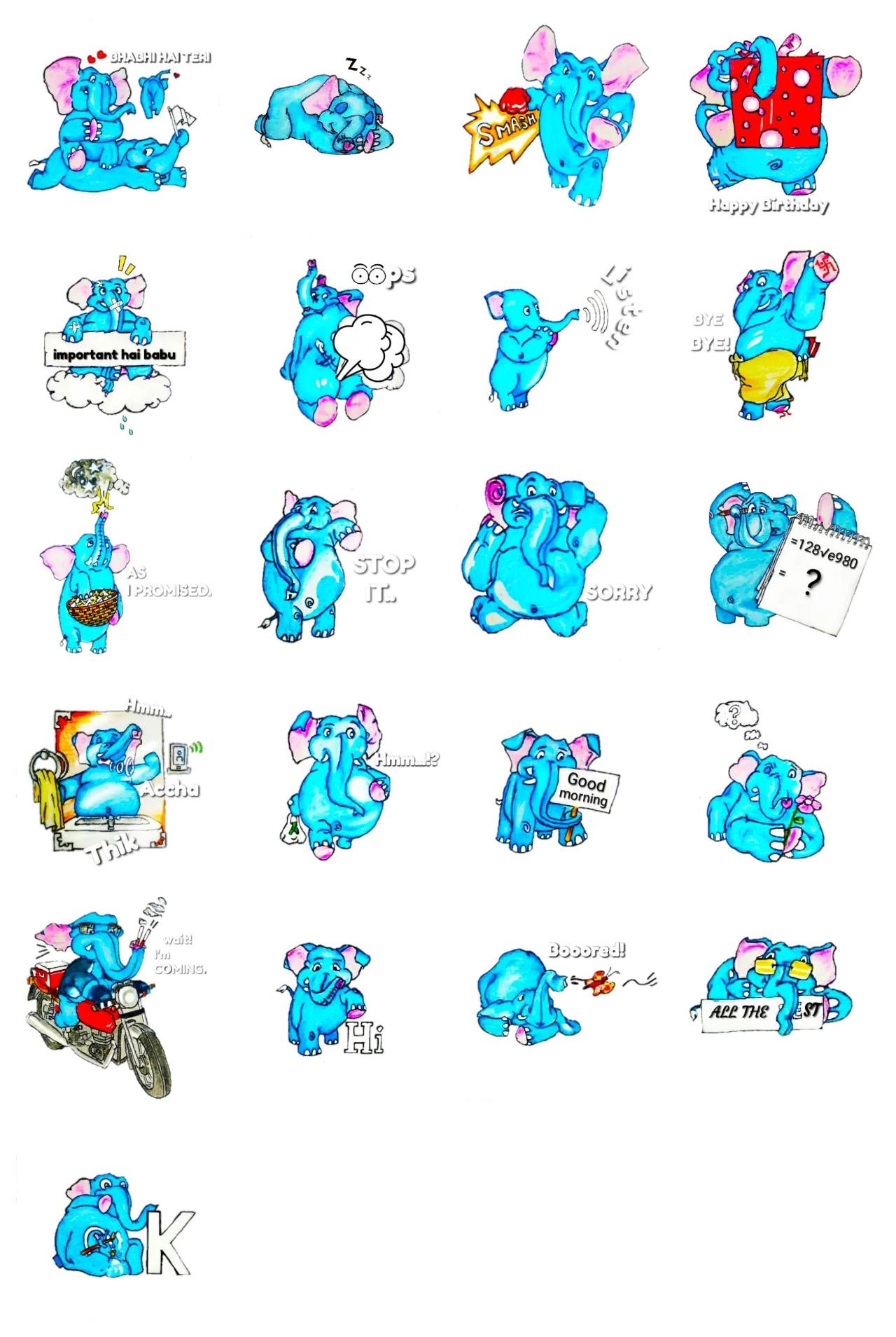 TheElephantsCollection Romance sticker pack for Whatsapp, Telegram, Signal, and others chatting and message apps