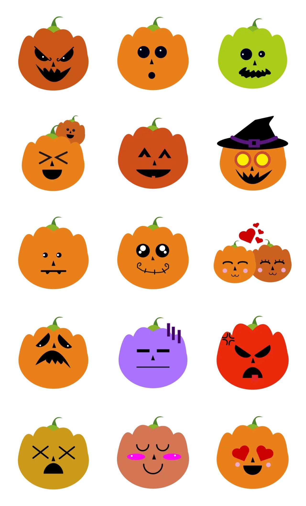 Little Pumpkins Animation/Cartoon,Halloween sticker pack for Whatsapp, Telegram, Signal, and others chatting and message apps