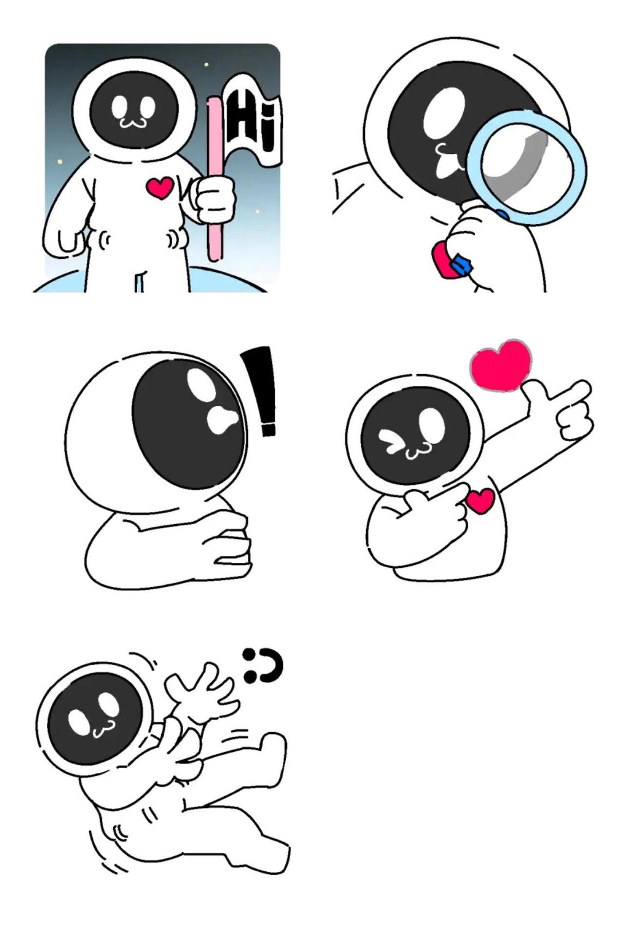 Space lover stickers Animation/Cartoon,People sticker pack for Whatsapp, Telegram, Signal, and others chatting and message apps