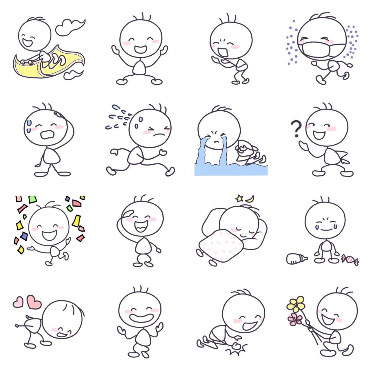 Lovely sugar boy 5 People,Romance sticker pack for Whatsapp, Telegram, Signal, and others chatting and message apps