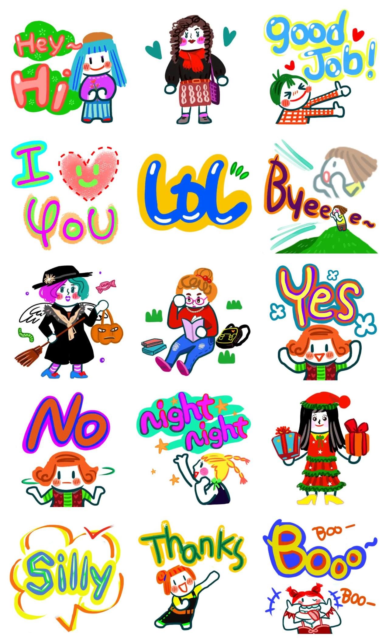 lovely days Animation/Cartoon,Halloween sticker pack for Whatsapp, Telegram, Signal, and others chatting and message apps