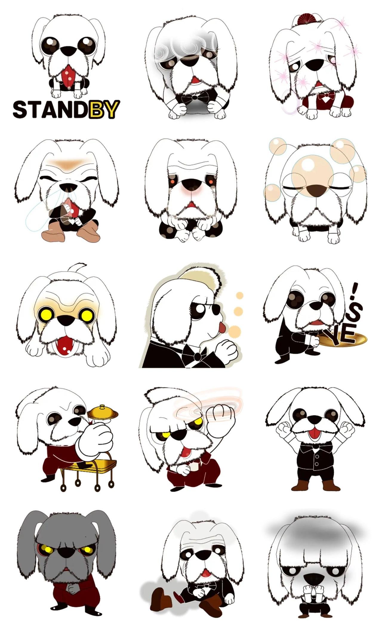 SHIH TZU BUTLER Animation/Cartoon,Animals sticker pack for Whatsapp, Telegram, Signal, and others chatting and message apps