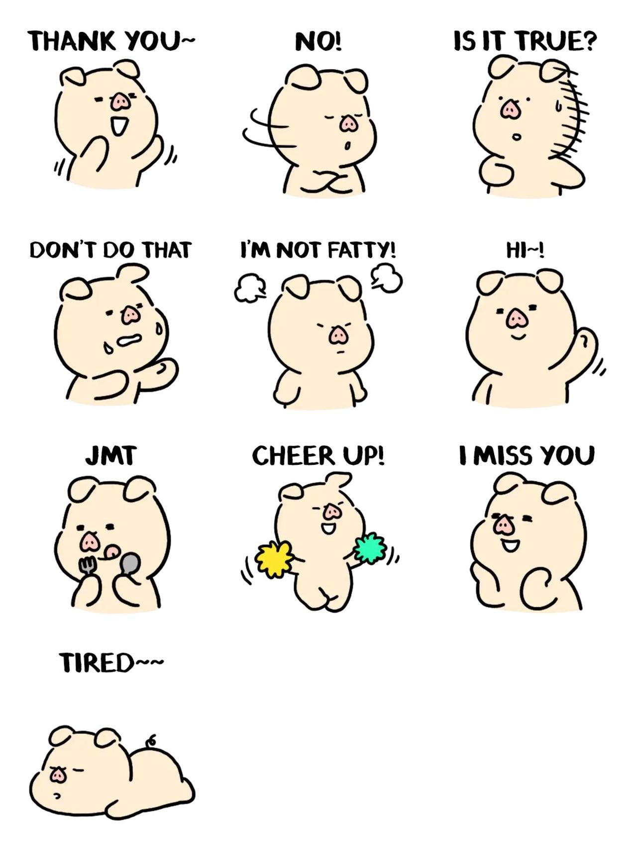 Cute Little Pig Animals sticker pack for Whatsapp, Telegram, Signal, and others chatting and message apps