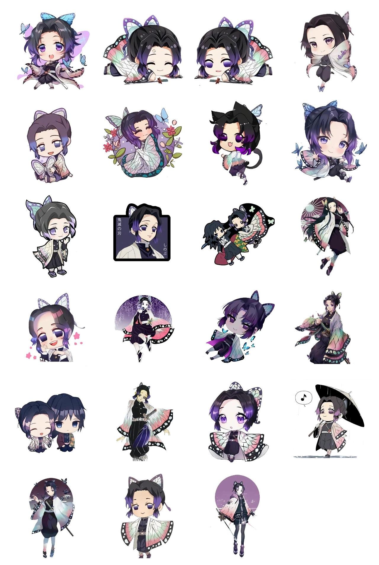 Shinobu Kocho #1 Anime, Kimetsu no Yaiba, Demon Slayer sticker pack for Whatsapp, Telegram, Signal, and others chatting and message apps