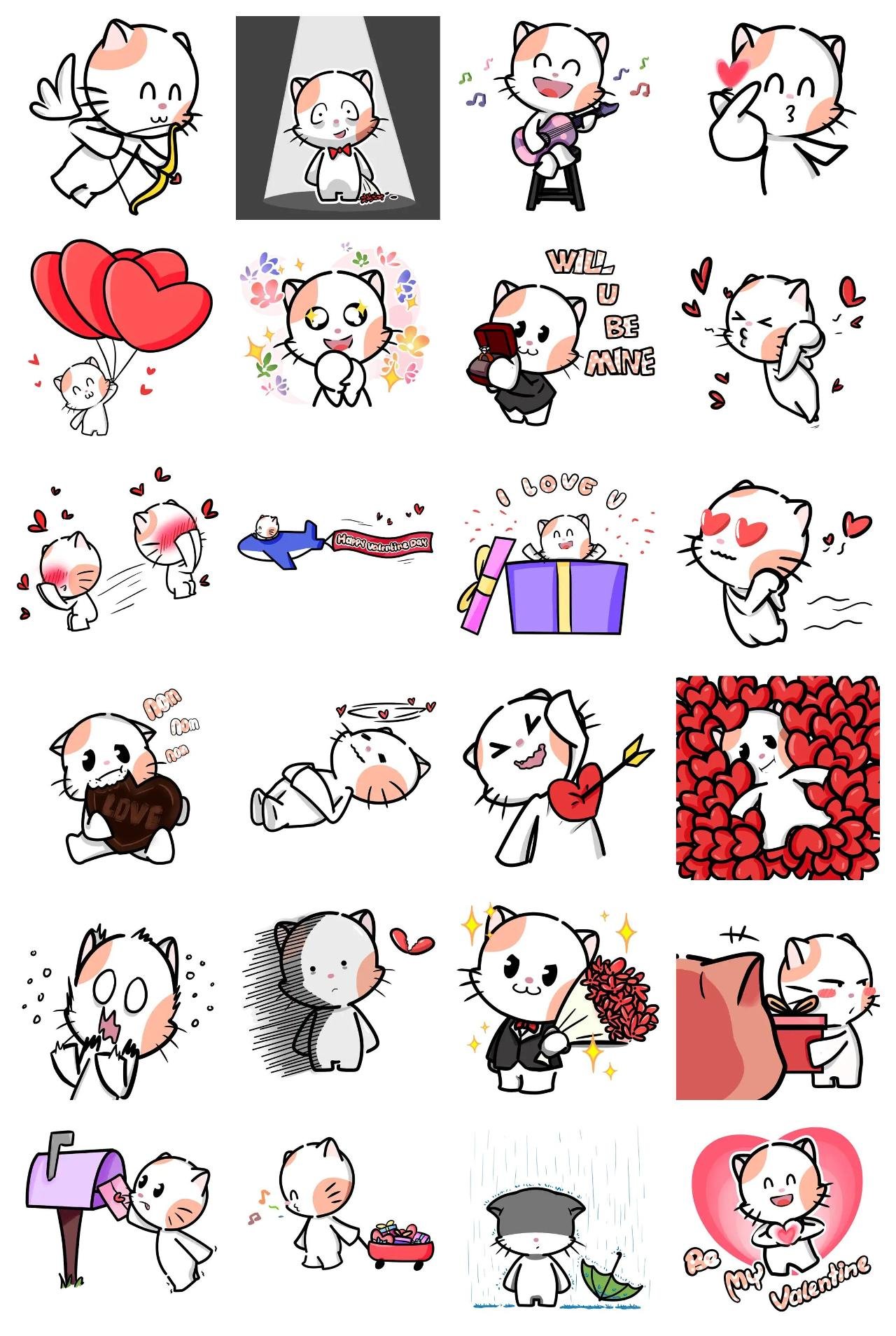 Aino in love Valentine sticker pack for Whatsapp, Telegram, Signal, and others chatting and message apps