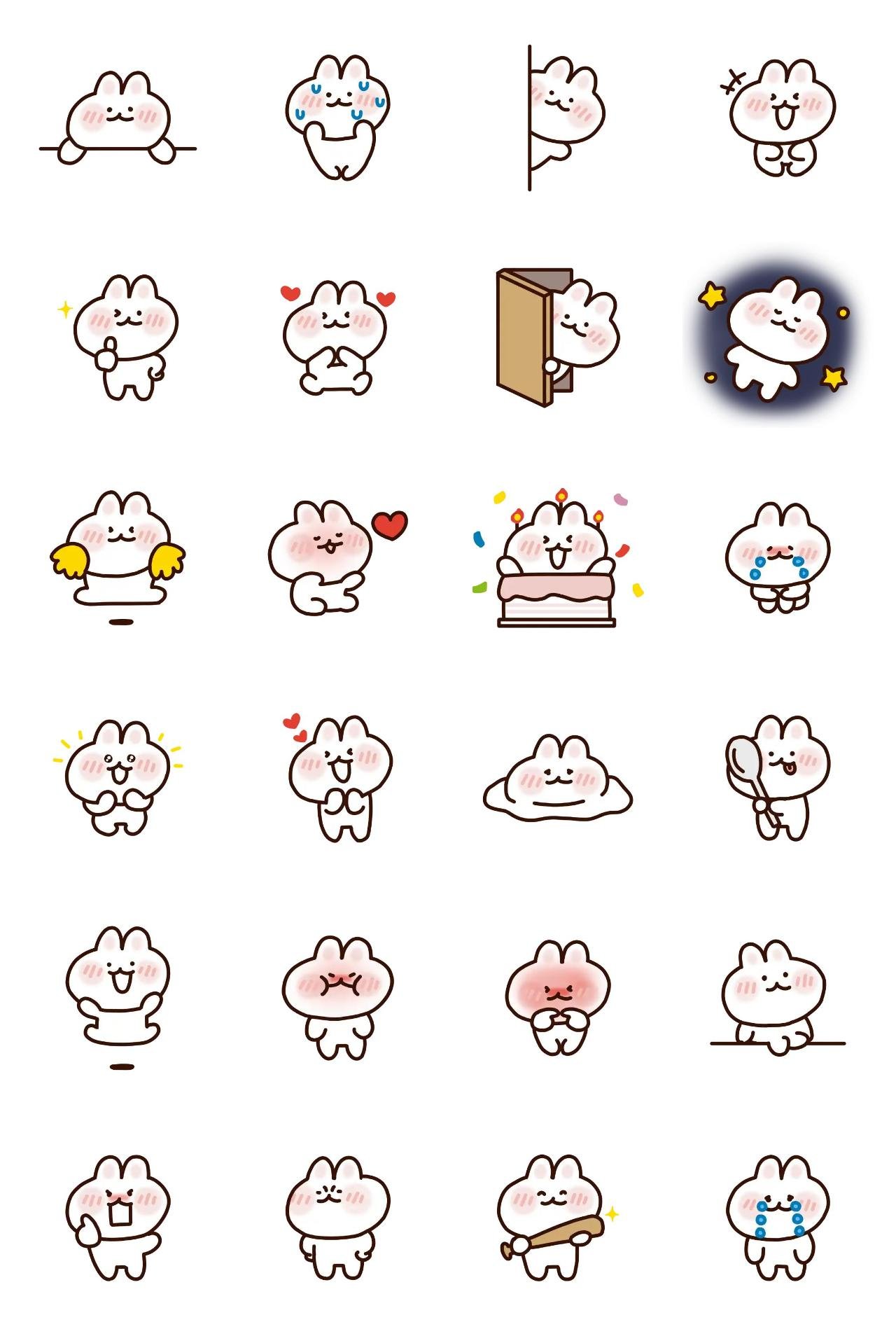 A Baby Bunny Animals sticker pack for Whatsapp, Telegram, Signal, and others chatting and message apps