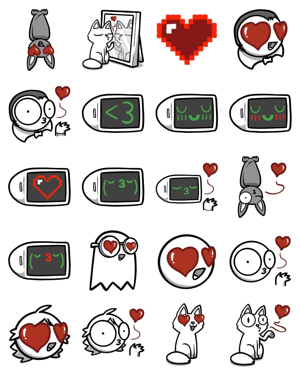 WTFrame Valentine pack Animation/Cartoon,Valentine sticker pack for Whatsapp, Telegram, Signal, and others chatting and message apps