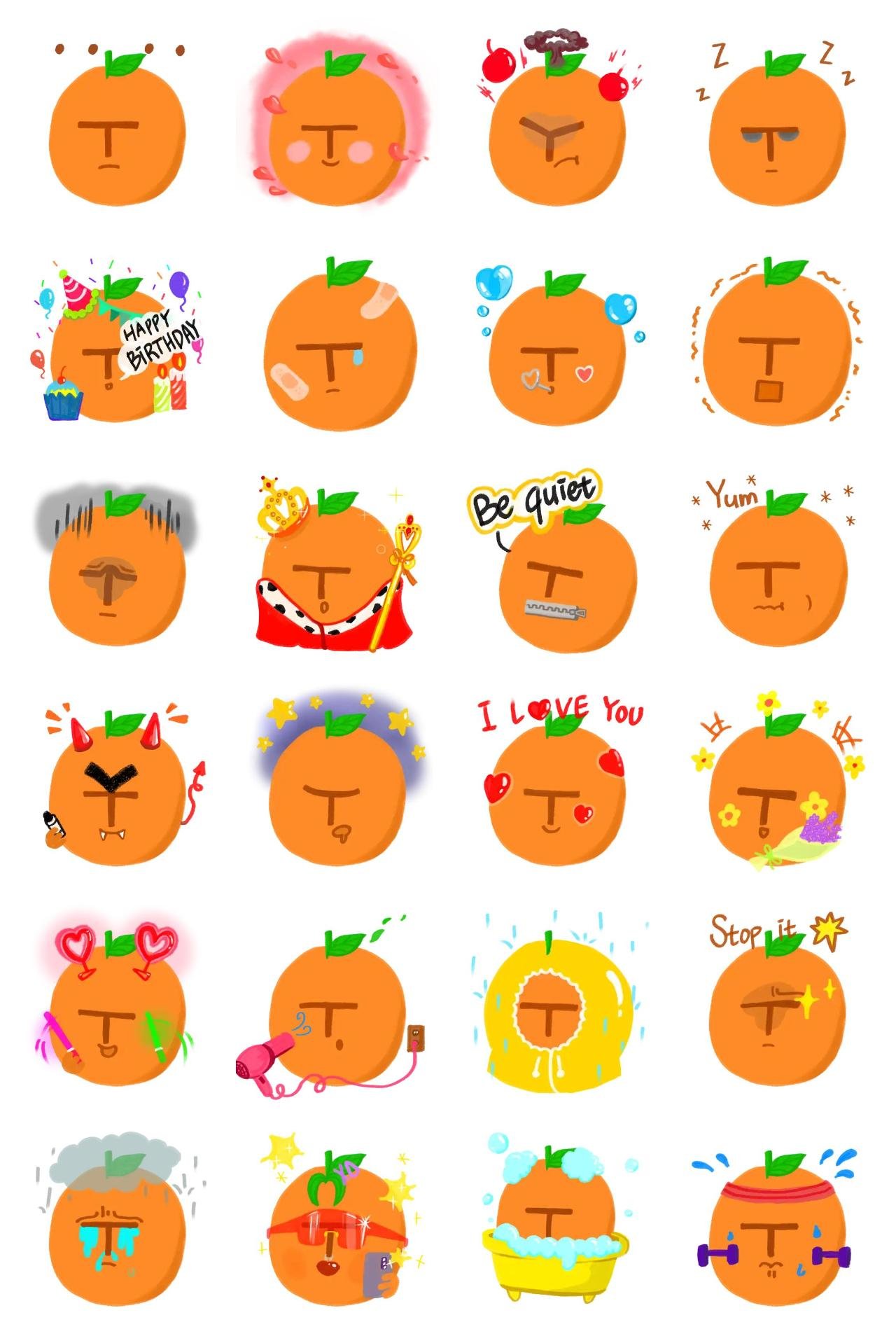 Orange is orange Animation/Cartoon,Food/Drink,Etc sticker pack for Whatsapp, Telegram, Signal, and others chatting and message apps