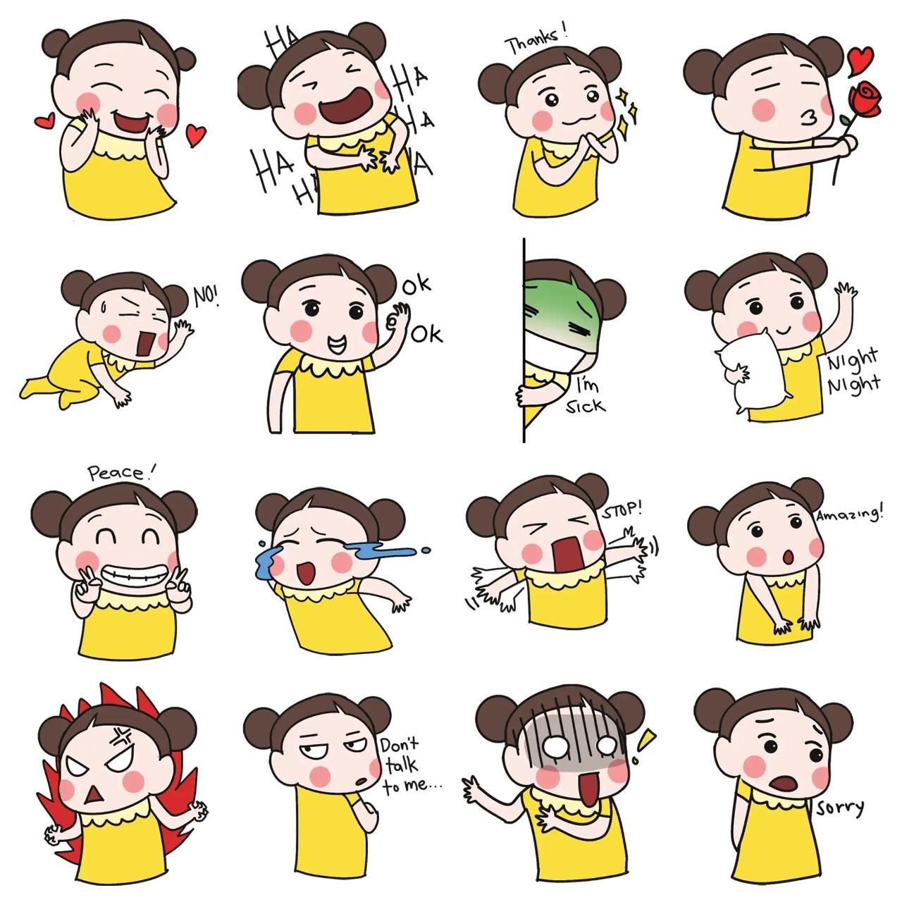 Mei Mei Animation/Cartoon sticker pack for Whatsapp, Telegram, Signal, and others chatting and message apps