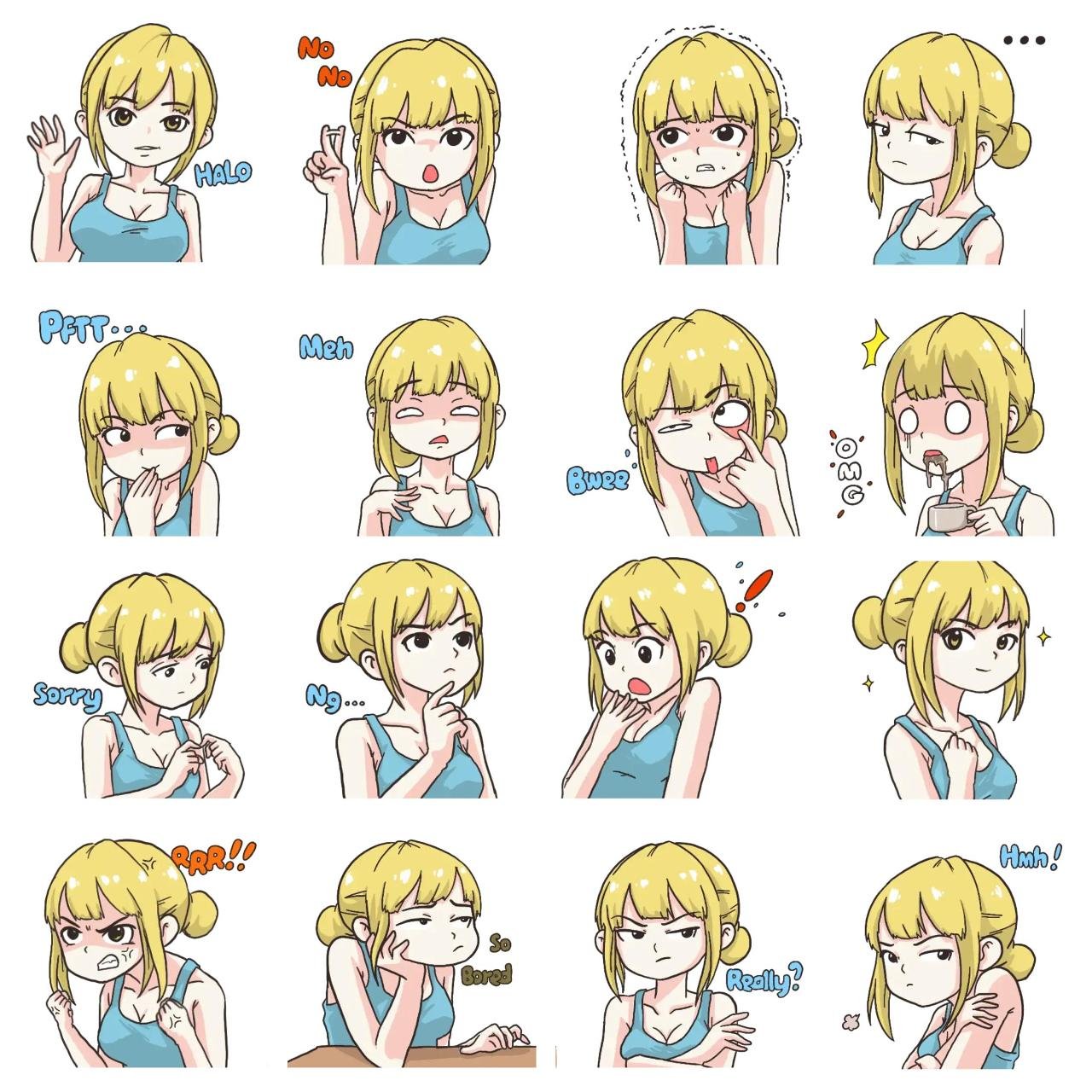 Gorgeous Lucy Animation/Cartoon,People sticker pack for Whatsapp, Telegram, Signal, and others chatting and message apps