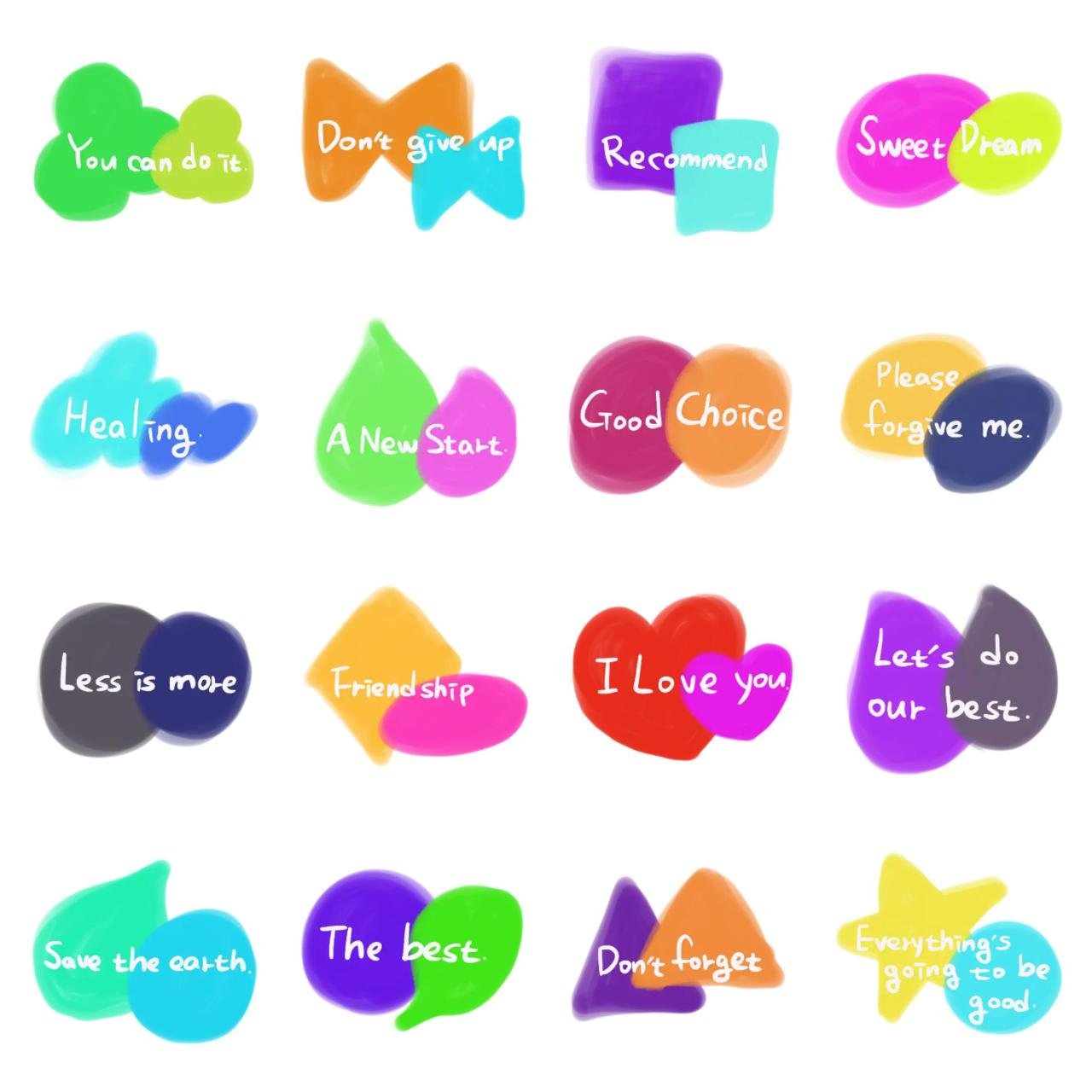Pretty English messages. Animation/Cartoon,Phrases sticker pack for Whatsapp, Telegram, Signal, and others chatting and message apps