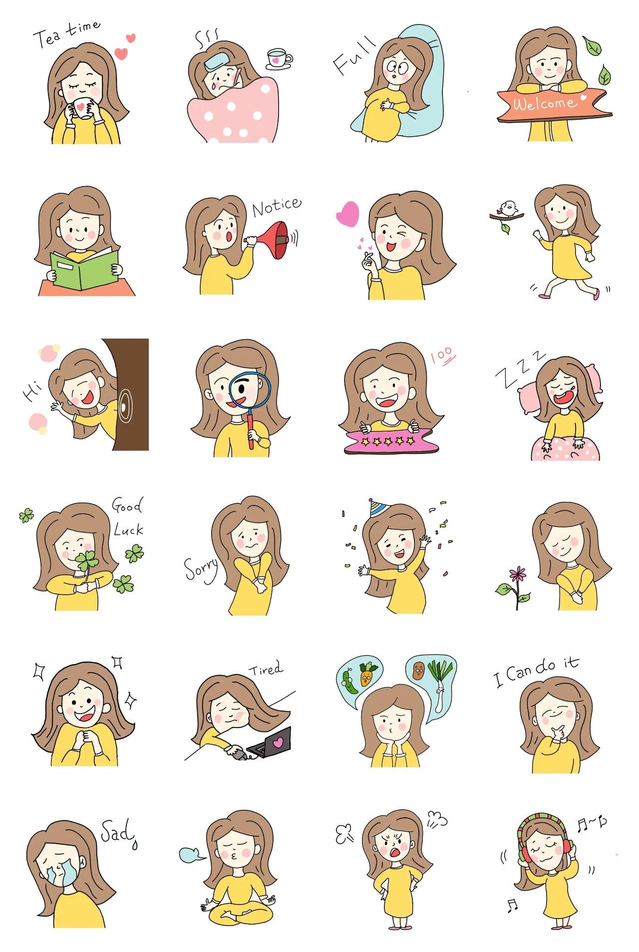 Wonderful life Animation/Cartoon,Mother's day,People,Etc sticker pack for Whatsapp, Telegram, Signal, and others chatting and message apps