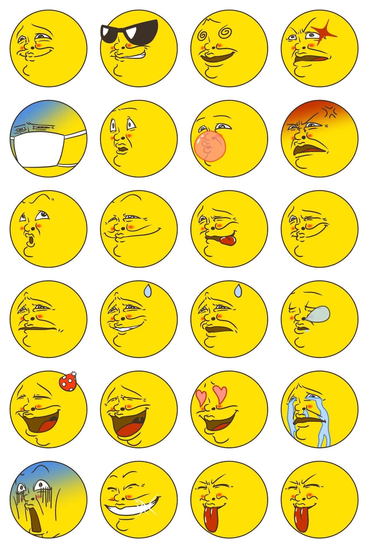 smirky emoticon Gag,People sticker pack for Whatsapp, Telegram, Signal, and others chatting and message apps