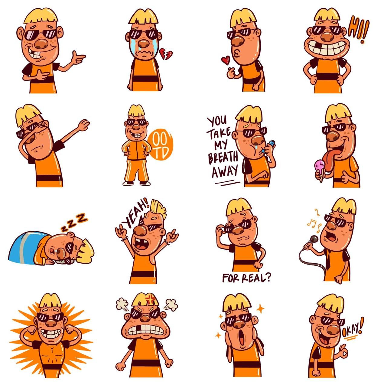 Cool Nerd Animation/Cartoon sticker pack for Whatsapp, Telegram, Signal, and others chatting and message apps