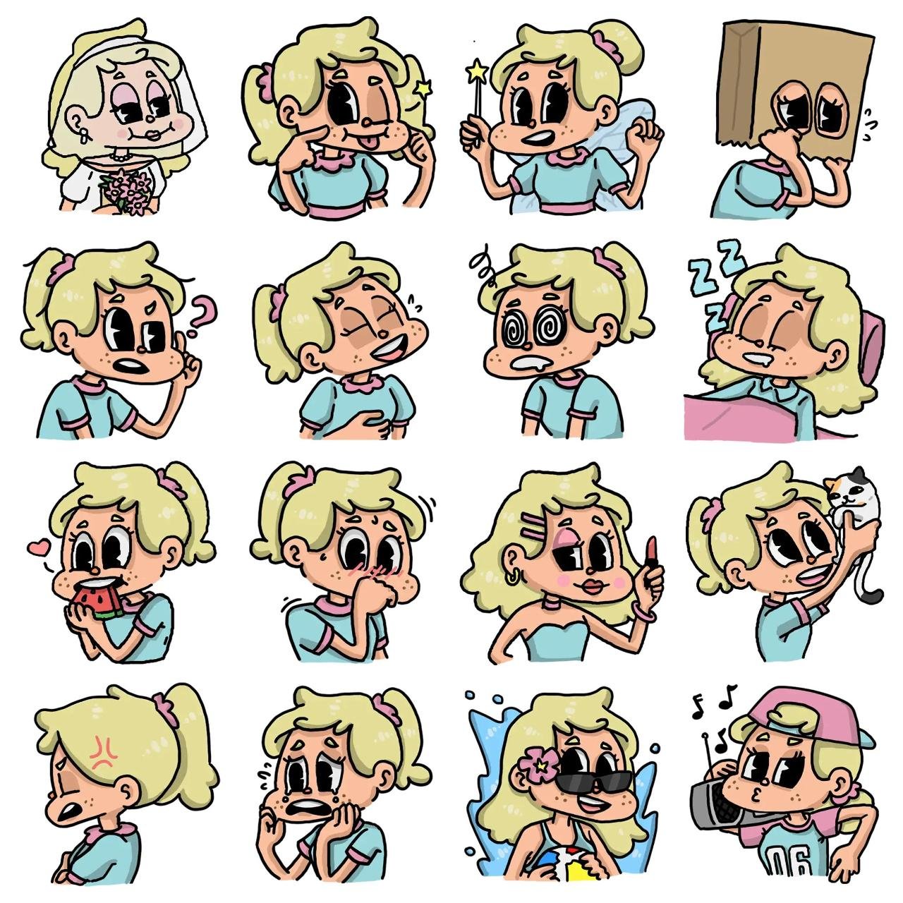 Penny Animation/Cartoon sticker pack for Whatsapp, Telegram, Signal, and others chatting and message apps