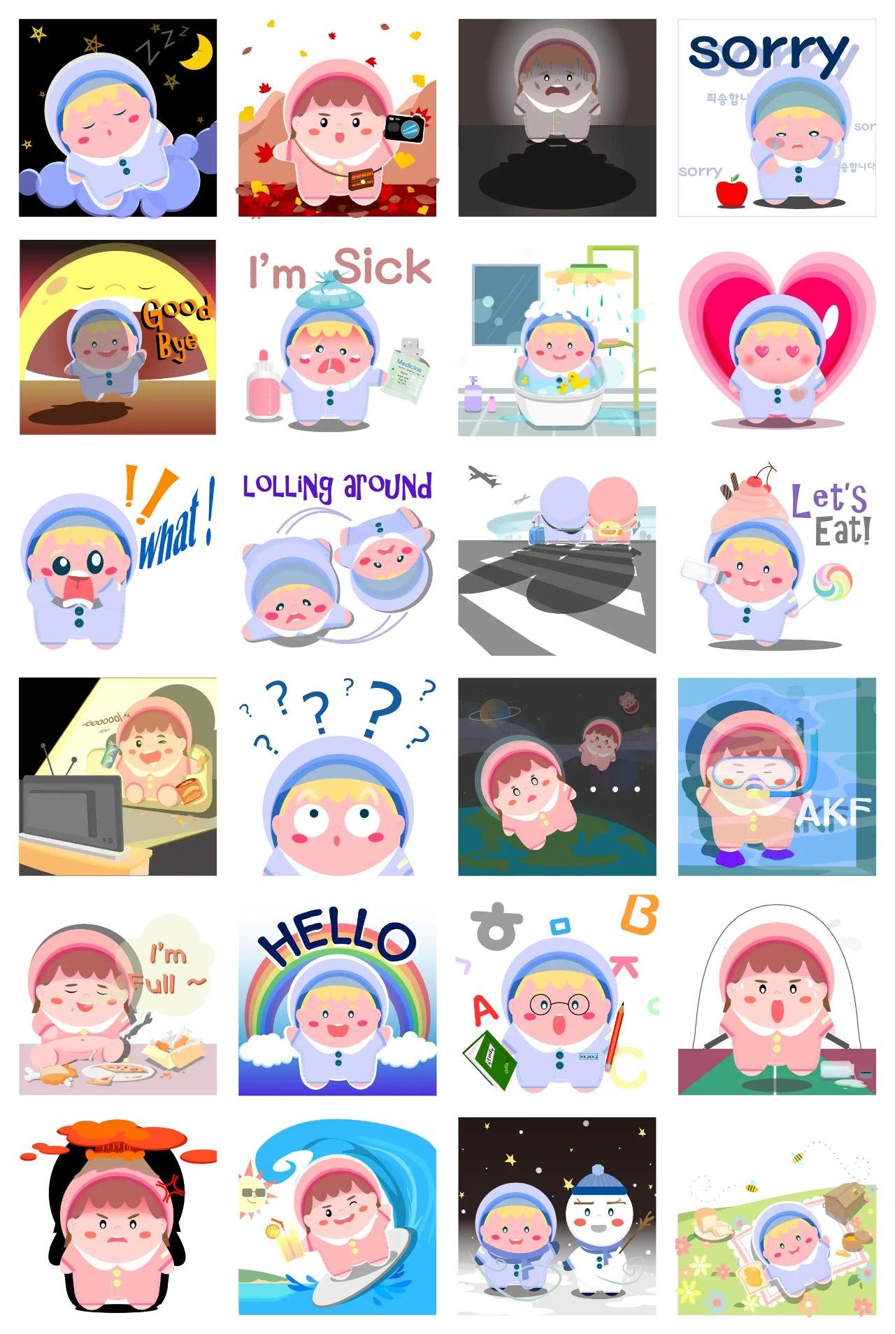 'KkaKka and KkoKka' Grew up Animation/Cartoon,Etc,People sticker pack for Whatsapp, Telegram, Signal, and others chatting and message apps