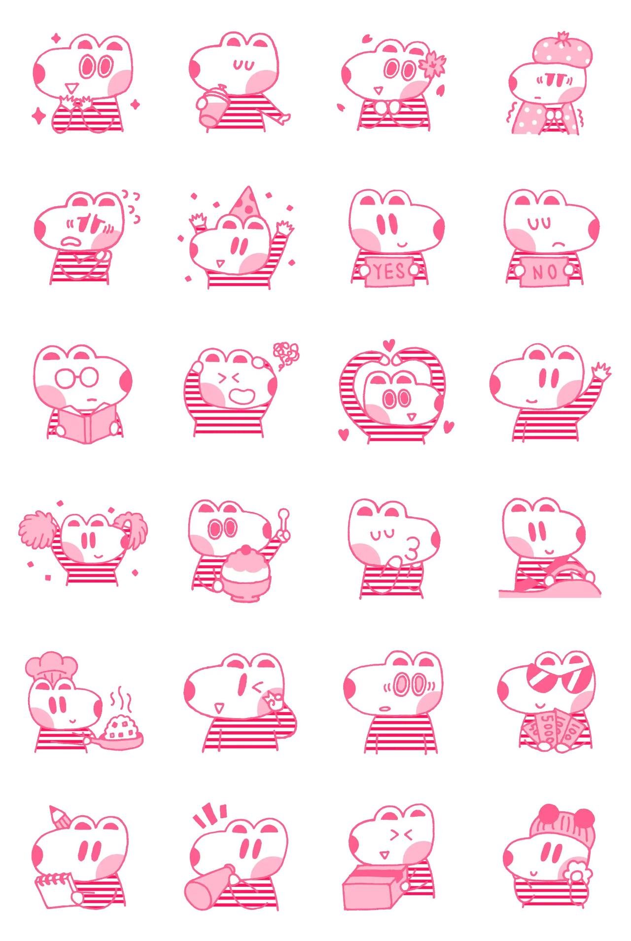 Pink mouse ppori Animals sticker pack for Whatsapp, Telegram, Signal, and others chatting and message apps