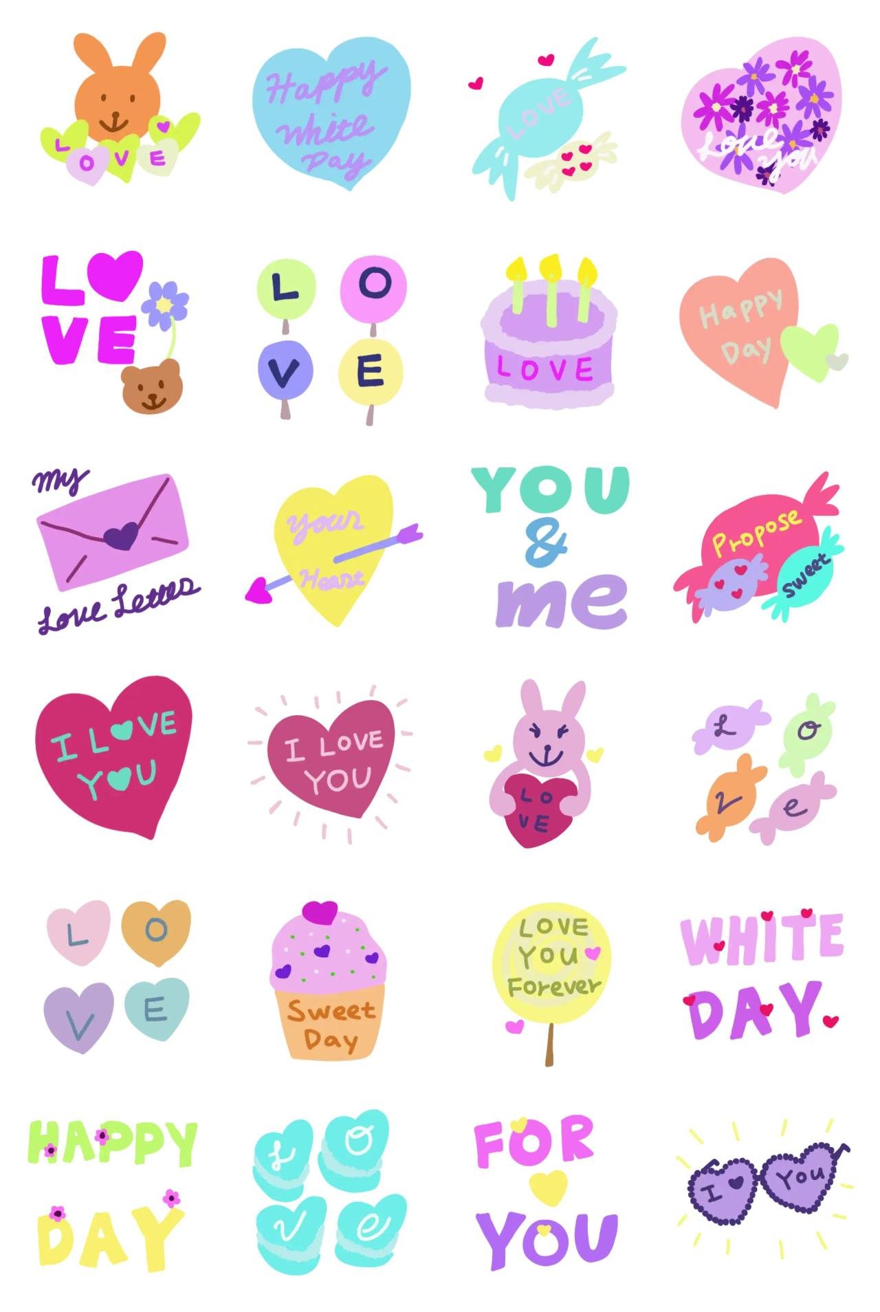 Love messages 1 Animation/Cartoon,Romance,Valentine sticker pack for Whatsapp, Telegram, Signal, and others chatting and message apps