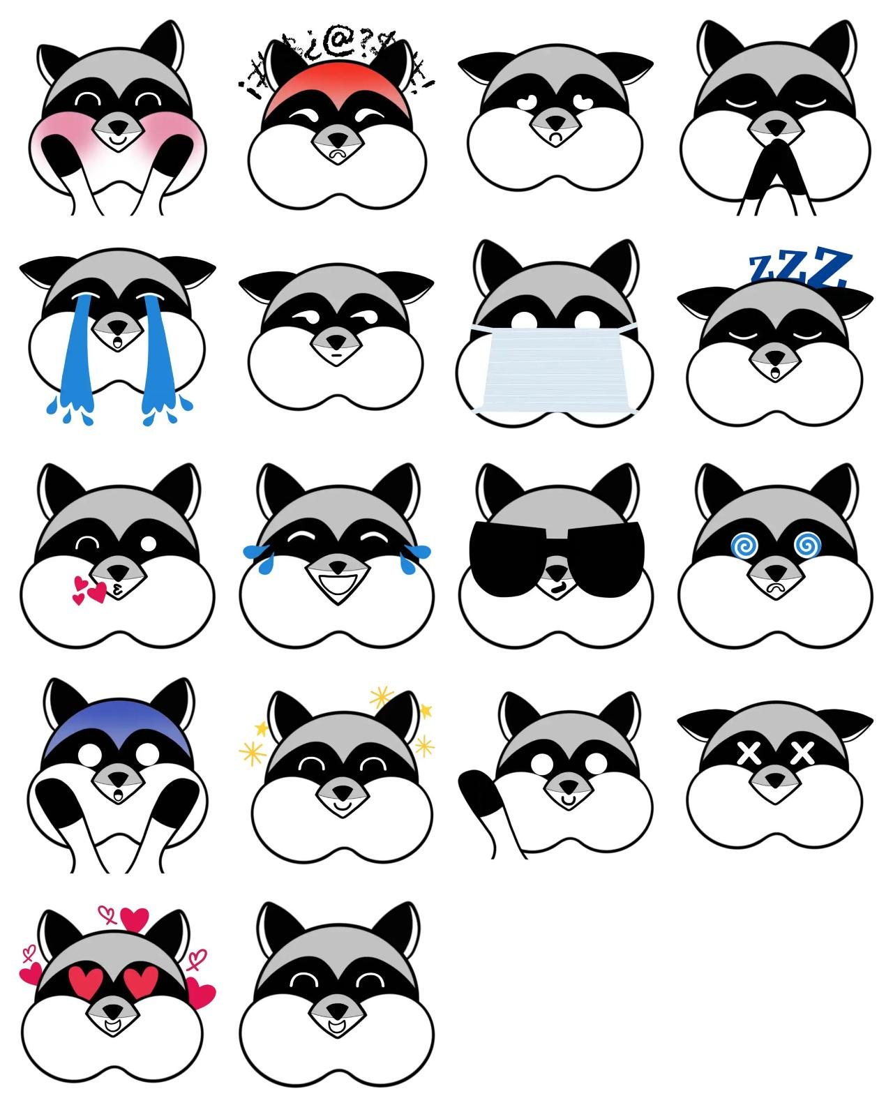 Raccoon Life Animation/Cartoon,Animals sticker pack for Whatsapp, Telegram, Signal, and others chatting and message apps