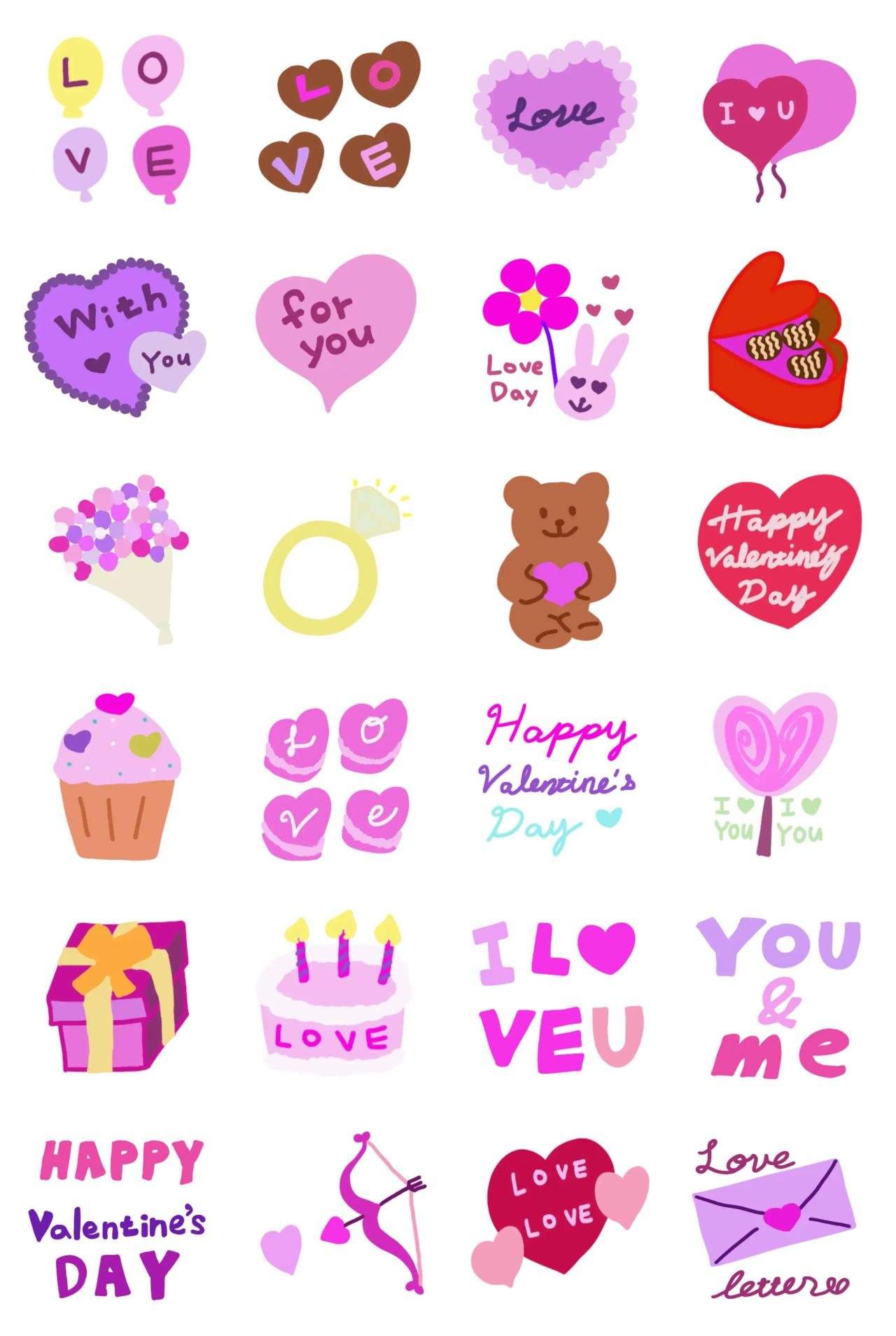 Love messages 2. Animation/Cartoon,Romance,Valentine sticker pack for Whatsapp, Telegram, Signal, and others chatting and message apps