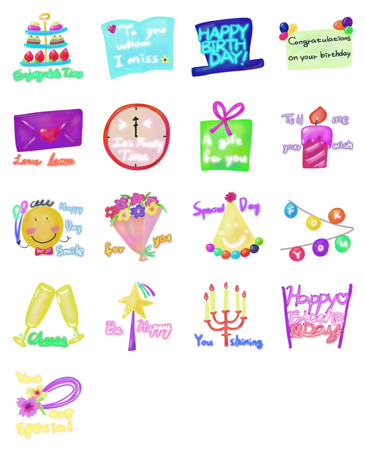 Happy birthday 2. Animation/Cartoon,Celebrity,Anniversary sticker pack for Whatsapp, Telegram, Signal, and others chatting and message apps