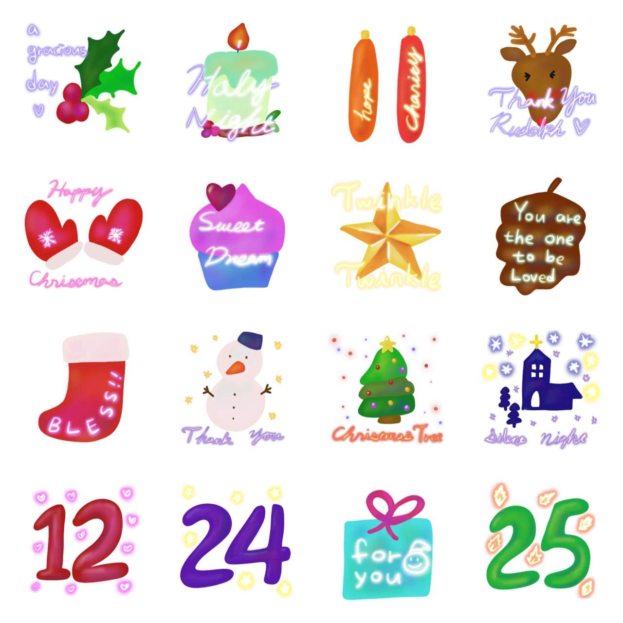 Merry Merry Christmas 1. Animation/Cartoon,Celebrity,Anniversary sticker pack for Whatsapp, Telegram, Signal, and others chatting and message apps