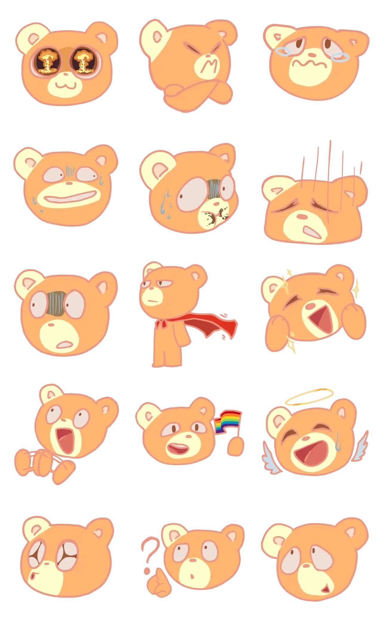 Teddy Animals,Etc,Food/Drink sticker pack for Whatsapp, Telegram, Signal, and others chatting and message apps