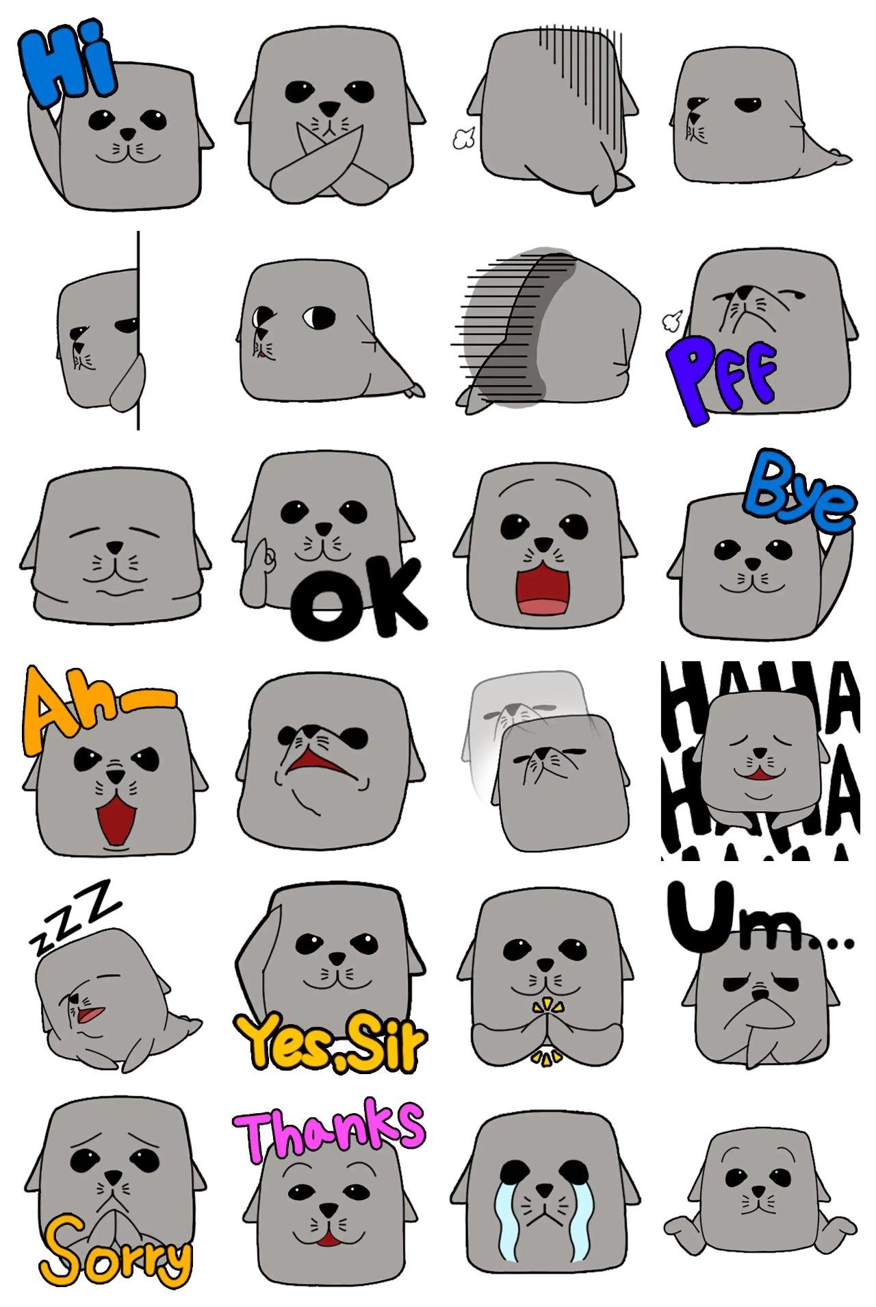 Mr. GOMULGAE .02 Animation/Cartoon,Animals,Gag sticker pack for Whatsapp, Telegram, Signal, and others chatting and message apps