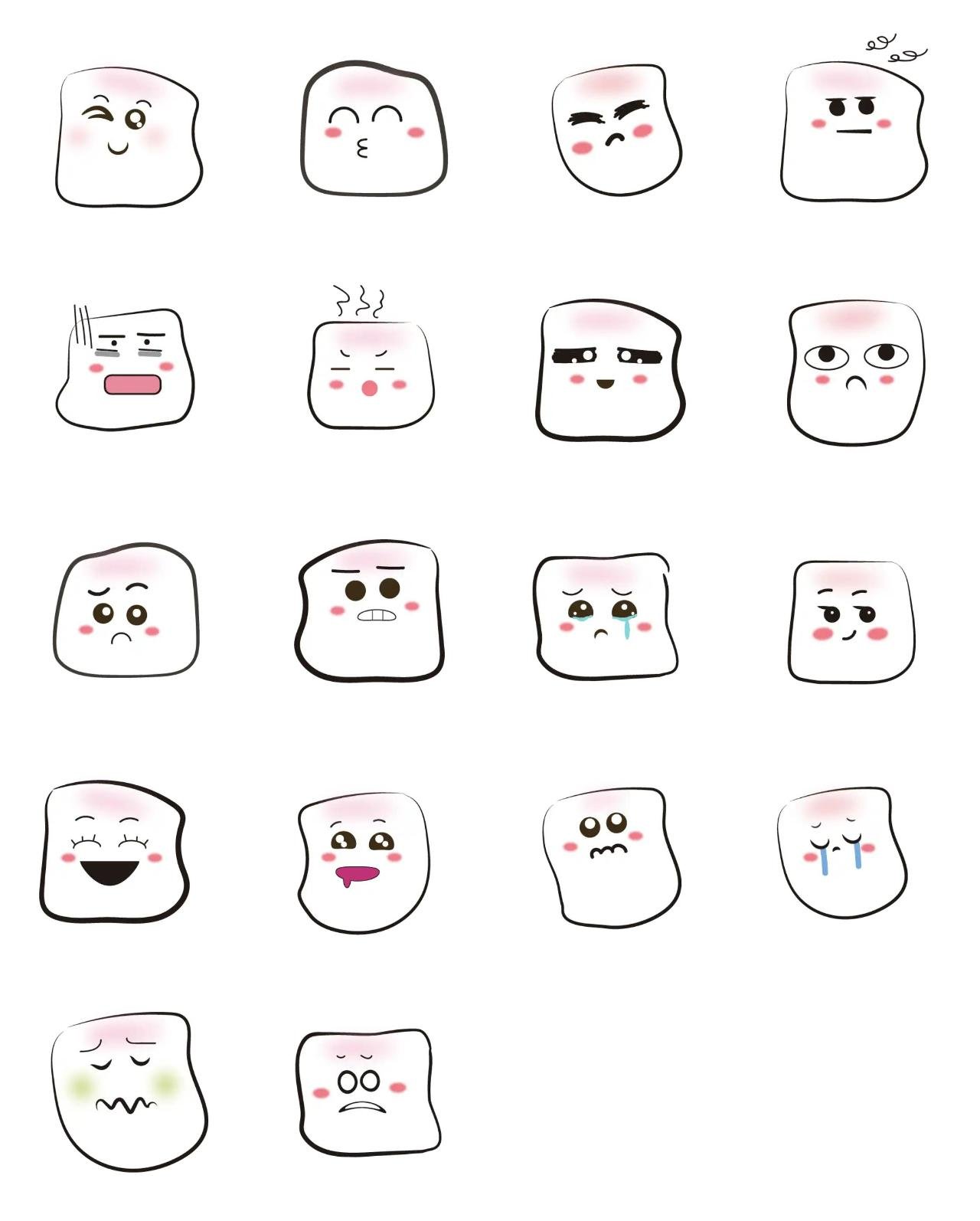 marshmallows 2 Animation/Cartoon,Food/Drink sticker pack for Whatsapp, Telegram, Signal, and others chatting and message apps