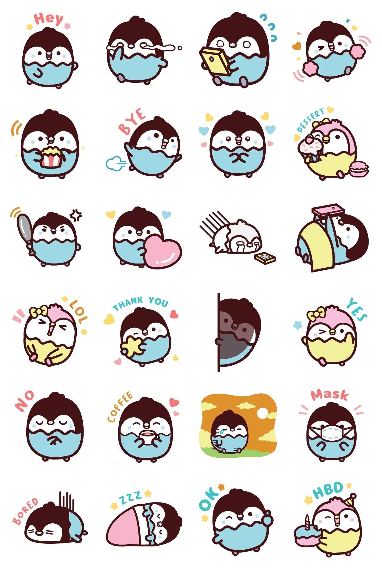 Migu the Penguin Animation/Cartoon,Animals sticker pack for Whatsapp, Telegram, Signal, and others chatting and message apps