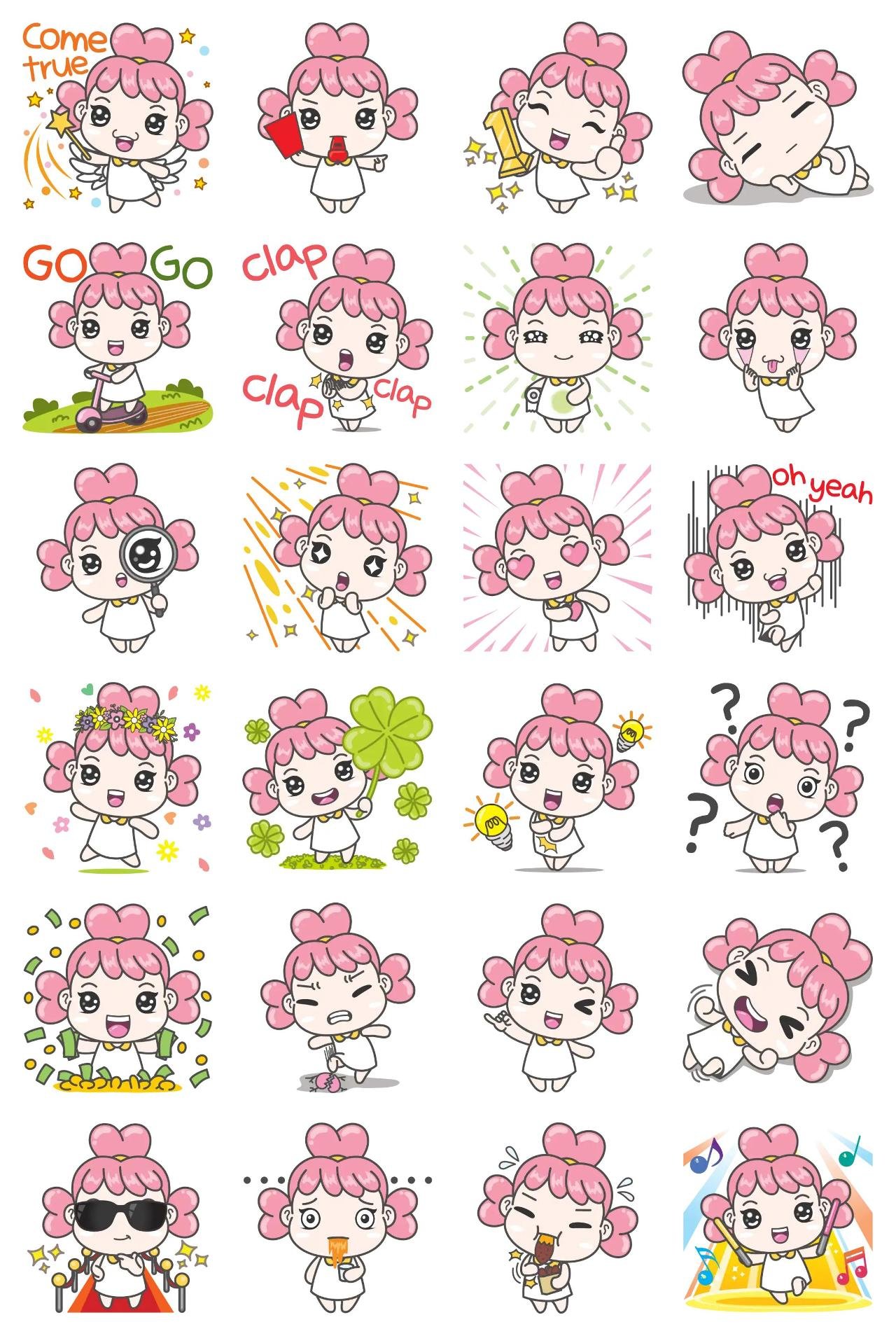 pink Heart -2- english Animation/Cartoon,People sticker pack for Whatsapp, Telegram, Signal, and others chatting and message apps