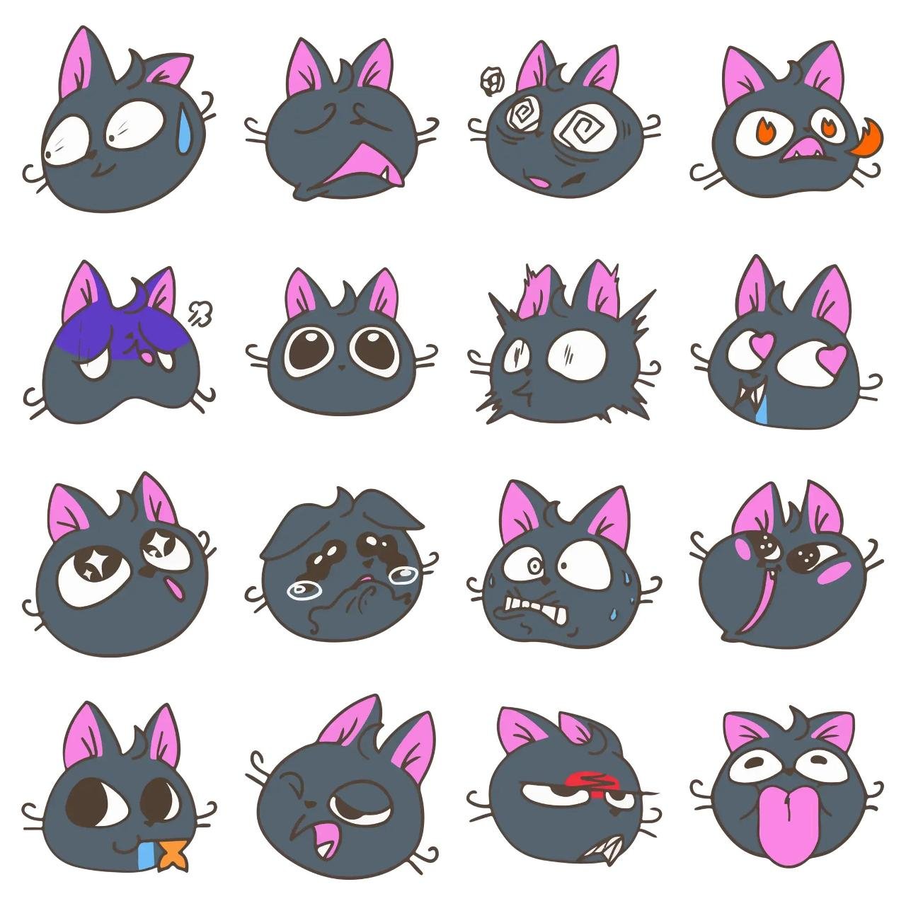 Pipuri Cat Animation/Cartoon,Animals sticker pack for Whatsapp, Telegram, Signal, and others chatting and message apps