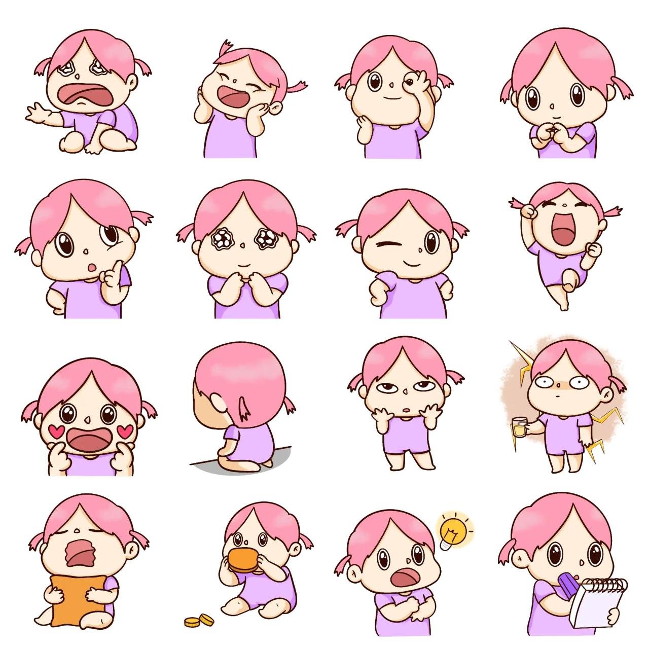 Cream part 2 Animation/Cartoon,People sticker pack for Whatsapp, Telegram, Signal, and others chatting and message apps