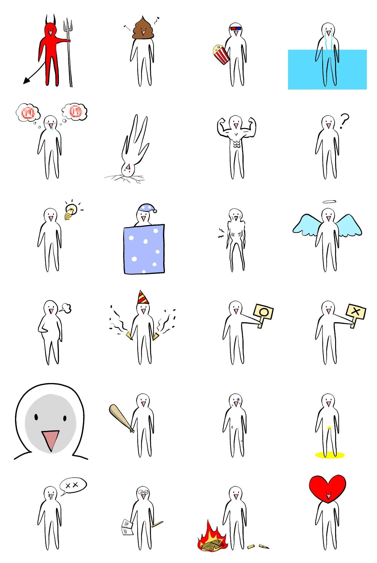 Simple human Gag,People,Etc sticker pack for Whatsapp, Telegram, Signal, and others chatting and message apps