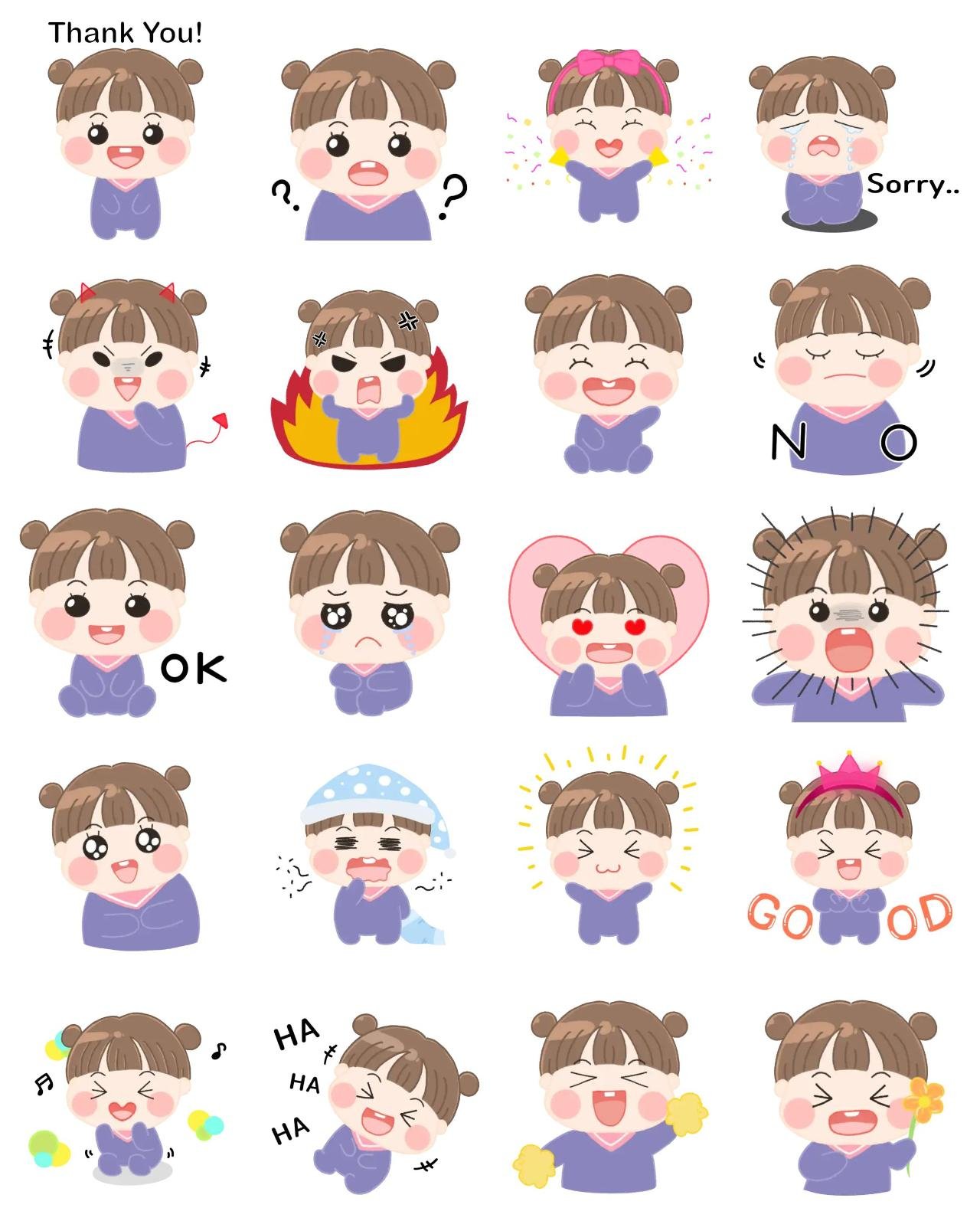 Cute_RINI Animation/Cartoon,People,Birthday,Anniversary,Gag sticker pack for Whatsapp, Telegram, Signal, and others chatting and message apps