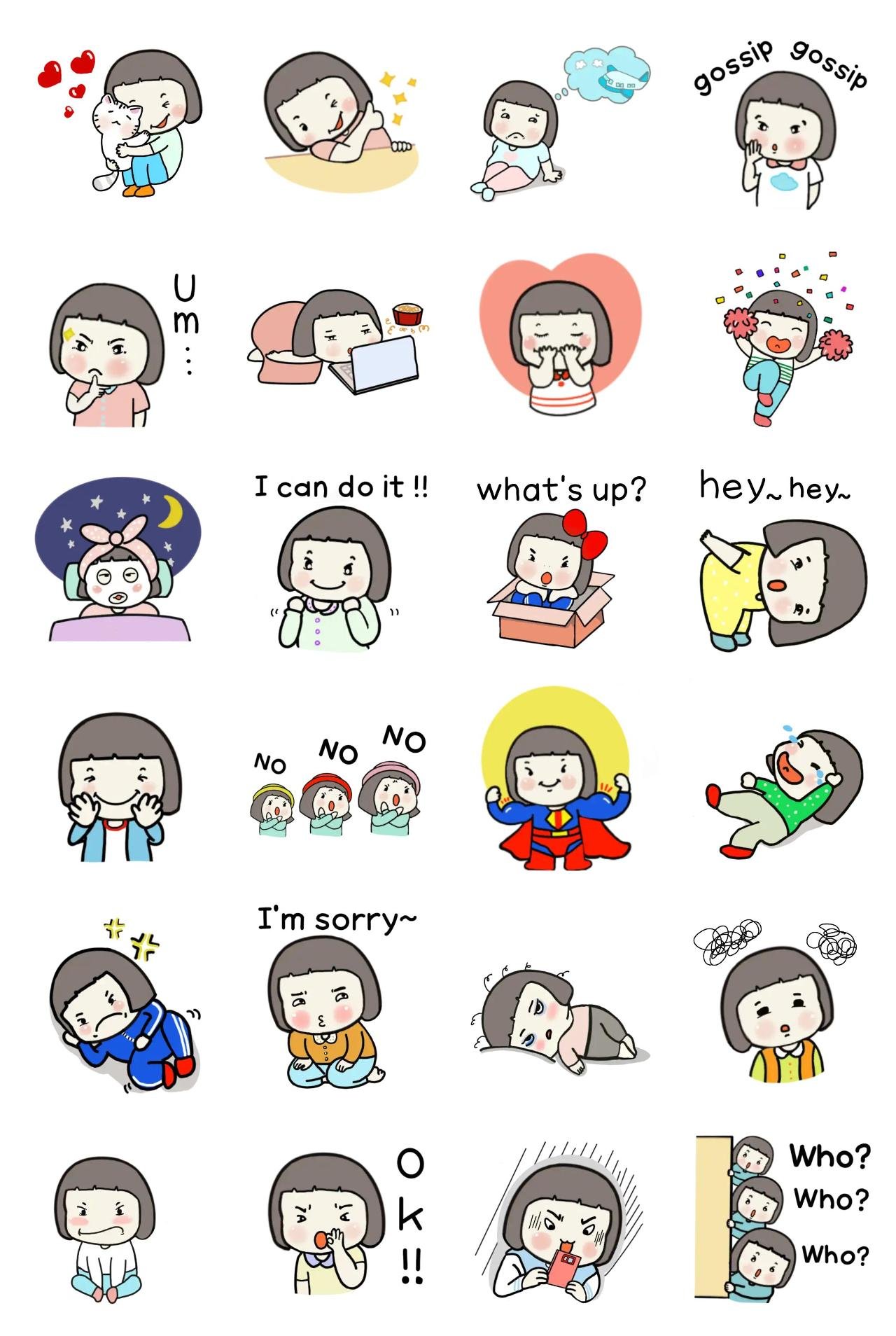 Lovely MoonMoon Animation/Cartoon,People sticker pack for Whatsapp, Telegram, Signal, and others chatting and message apps