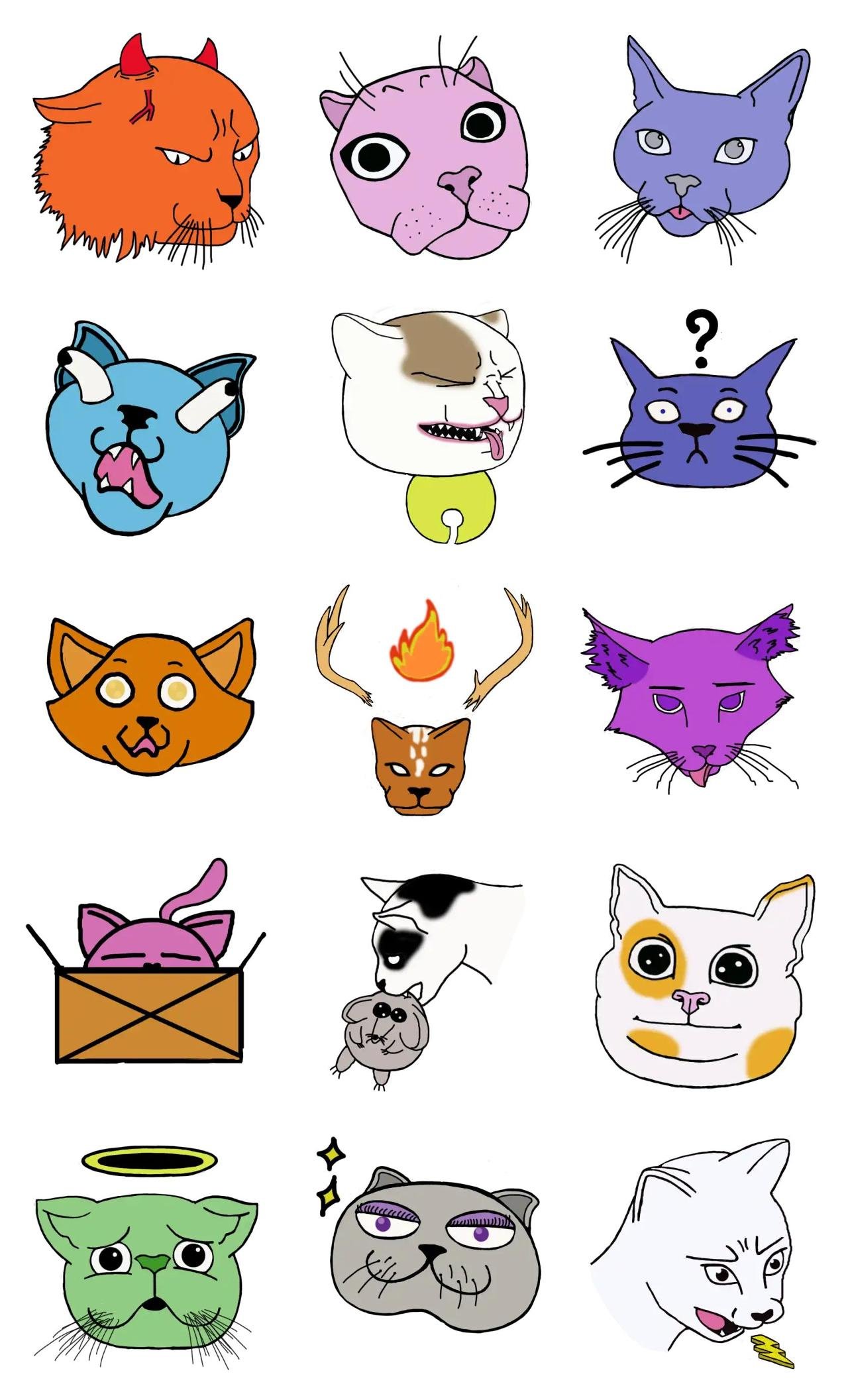 Catz Animation/Cartoon,Animals,Etc sticker pack for Whatsapp, Telegram, Signal, and others chatting and message apps