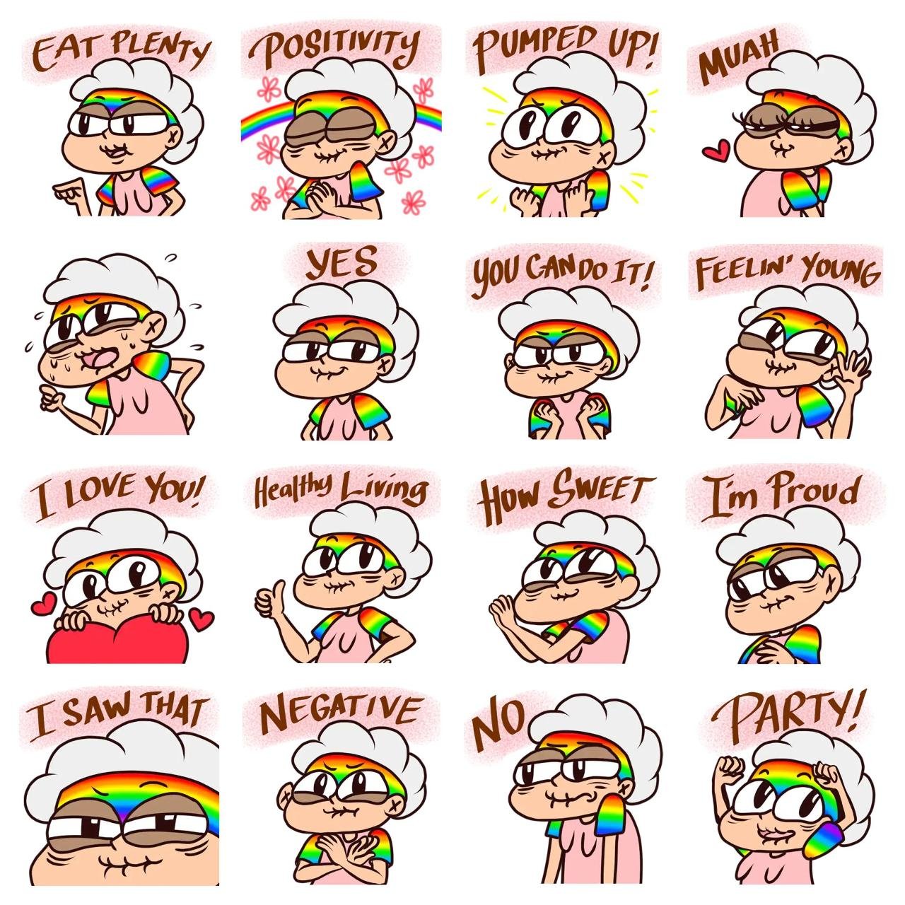 Granny Lola Animation/Cartoon,Etc sticker pack for Whatsapp, Telegram, Signal, and others chatting and message apps