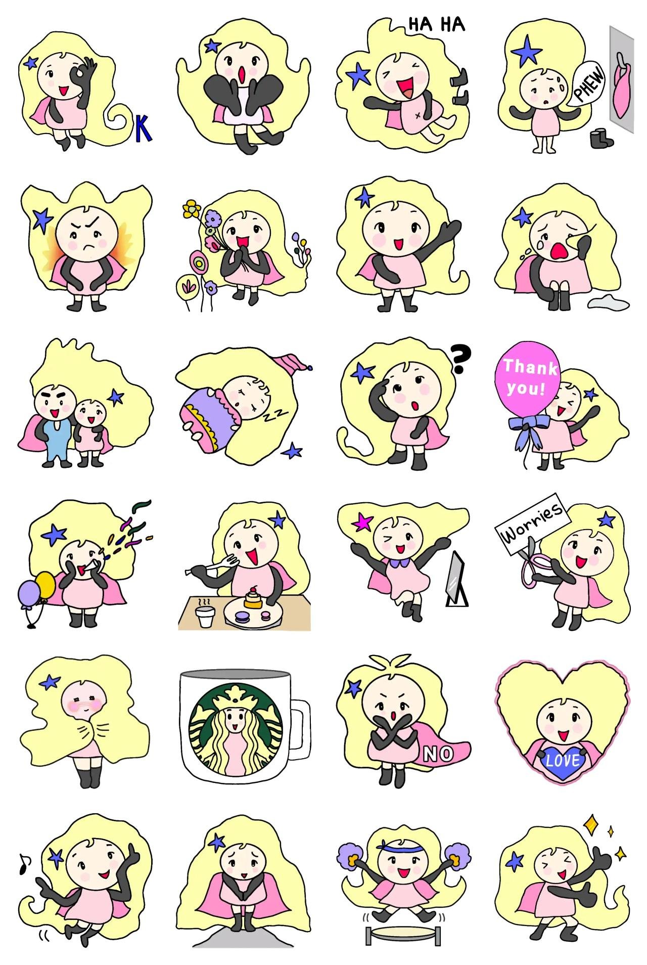 Daily talk with Curlya Animation/Cartoon,People,FAMILY,Etc sticker pack for Whatsapp, Telegram, Signal, and others chatting and message apps