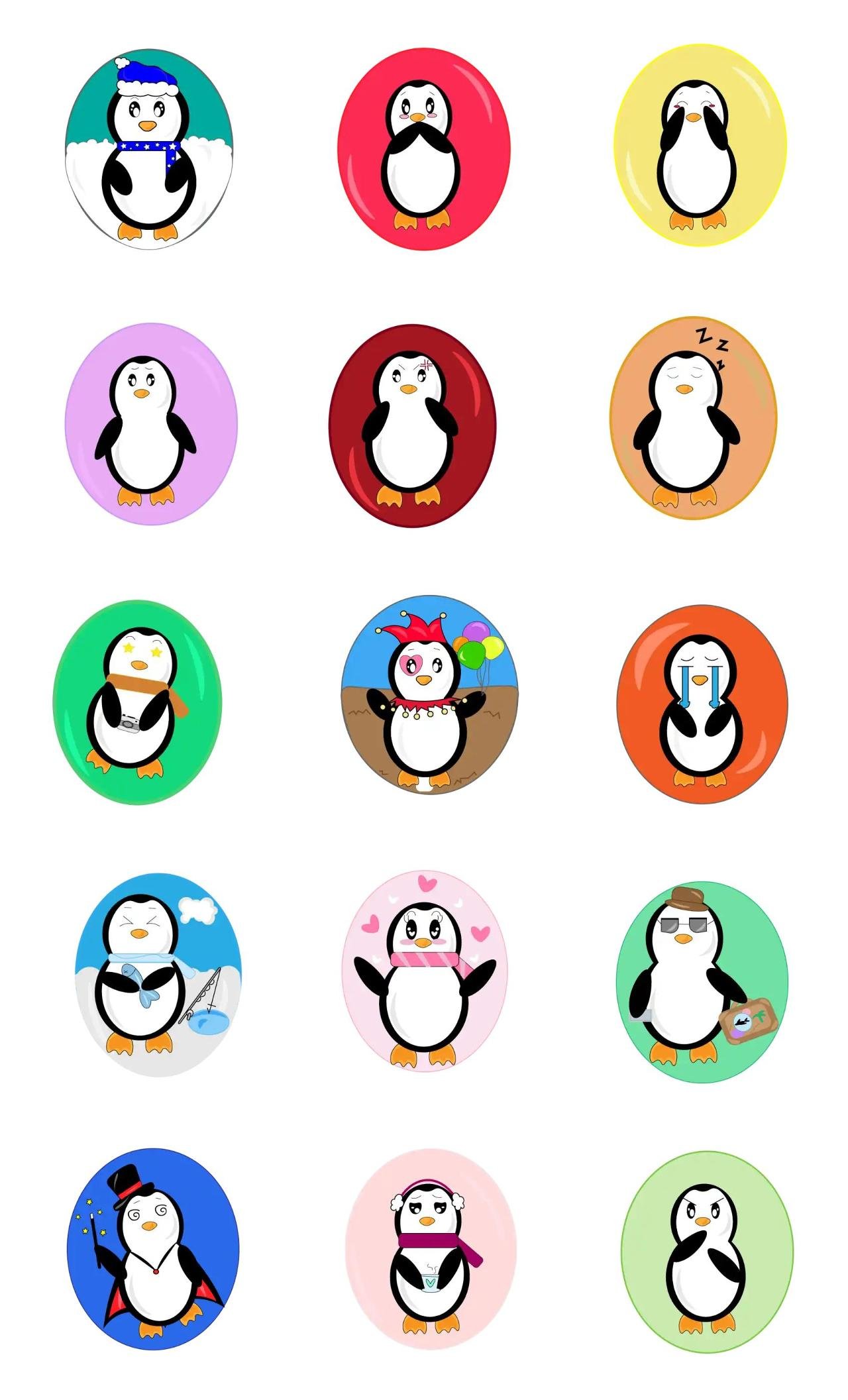 Penguin Animation/Cartoon,Animals,Etc,Vacation sticker pack for Whatsapp, Telegram, Signal, and others chatting and message apps