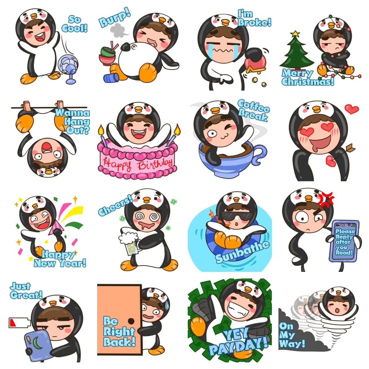 Ping Animation/Cartoon,emotion sticker pack for Whatsapp, Telegram, Signal, and others chatting and message apps