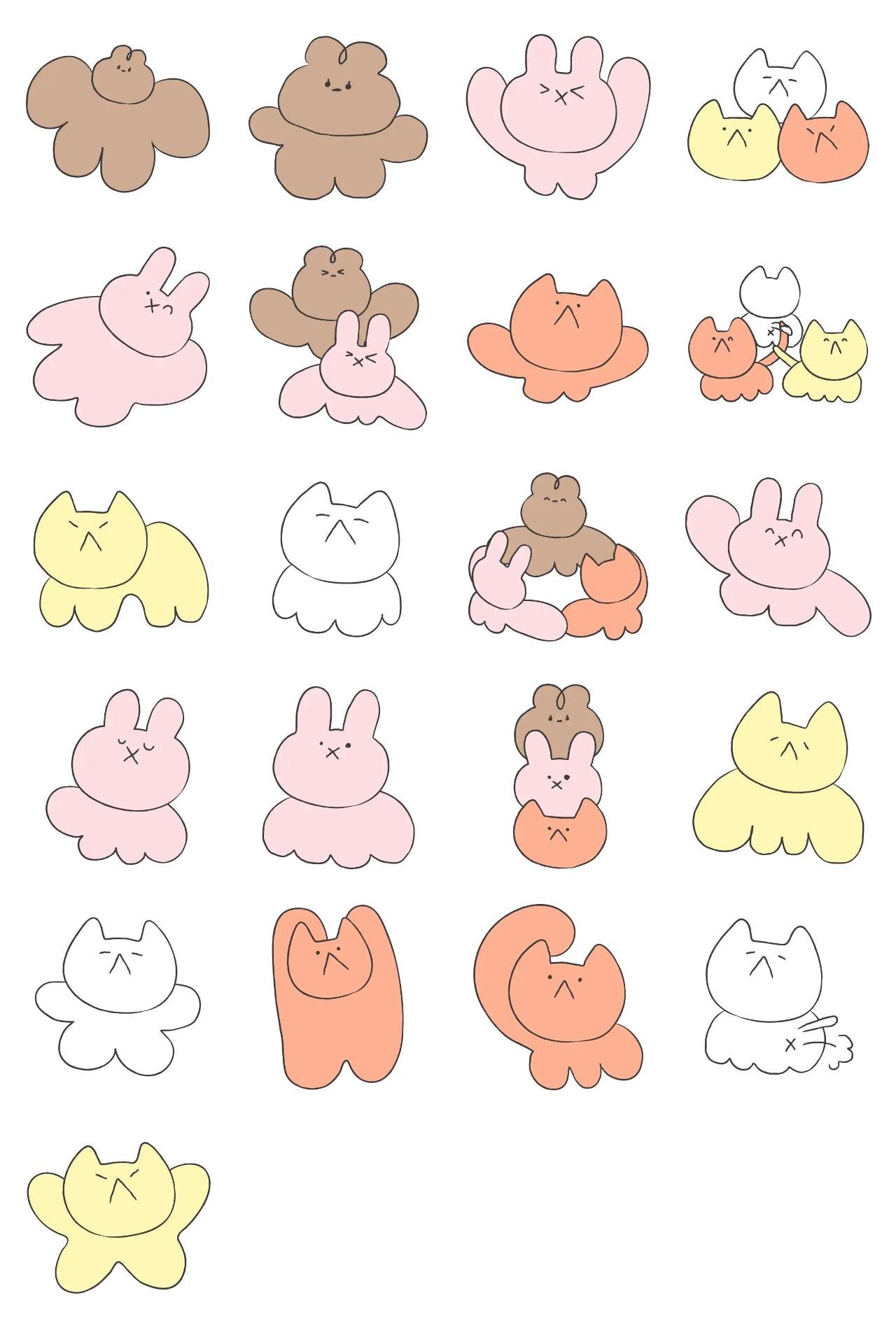 We're all friends!! Animation/Cartoon,Animals,Gag,Etc sticker pack for Whatsapp, Telegram, Signal, and others chatting and message apps