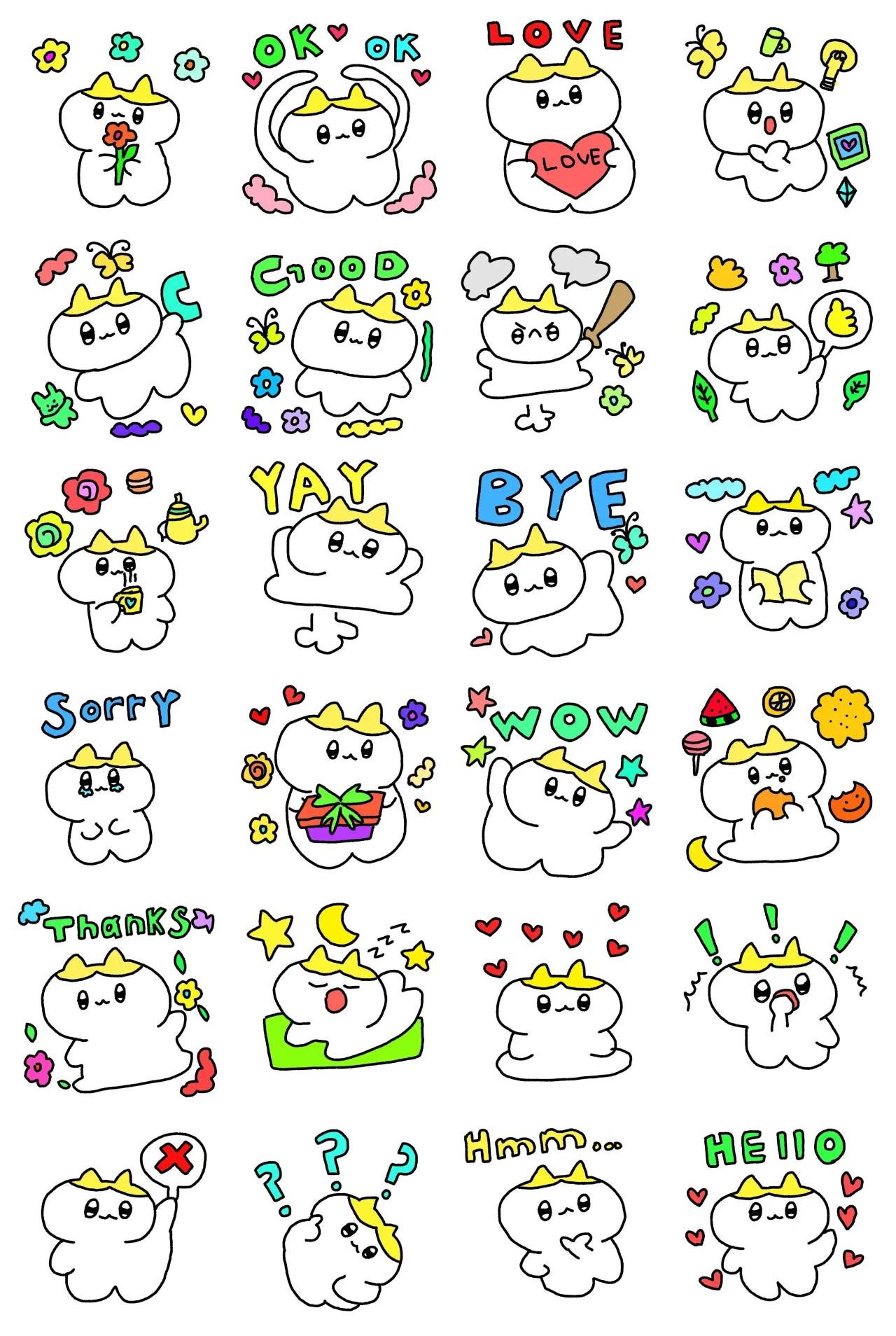 Lovely cat Animation/Cartoon sticker pack for Whatsapp, Telegram, Signal, and others chatting and message apps