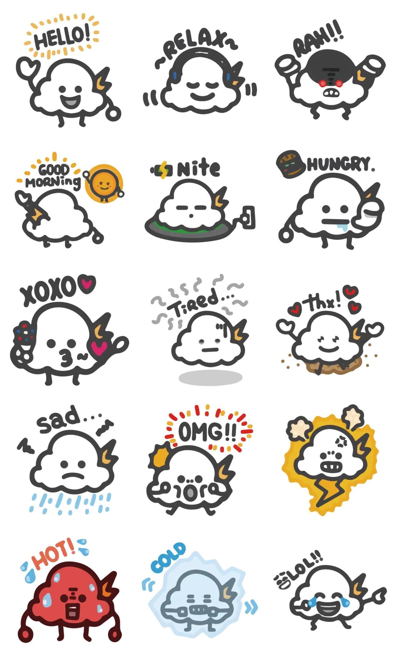 Stromy Vol. 1 Animation/Cartoon,emotion sticker pack for Whatsapp, Telegram, Signal, and others chatting and message apps